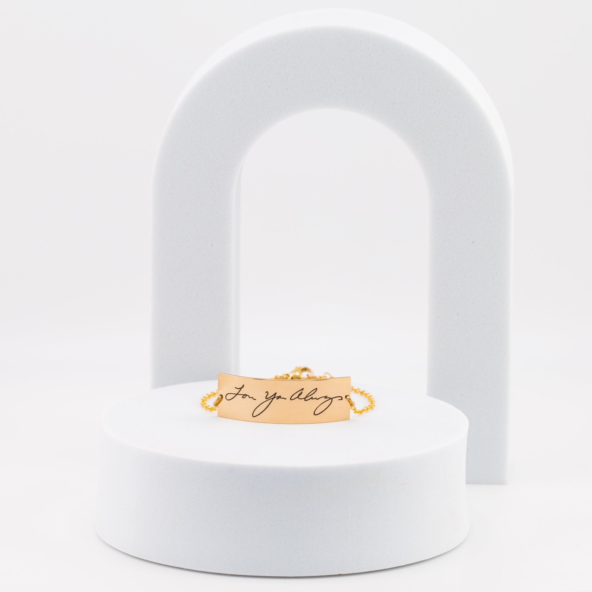 Actual Signature or Handwriting Bracelet, 2-inch bar