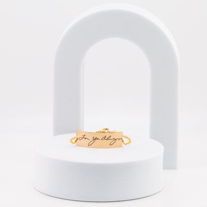Actual Signature Handwriting Bracelet, 8 mm 2" bar