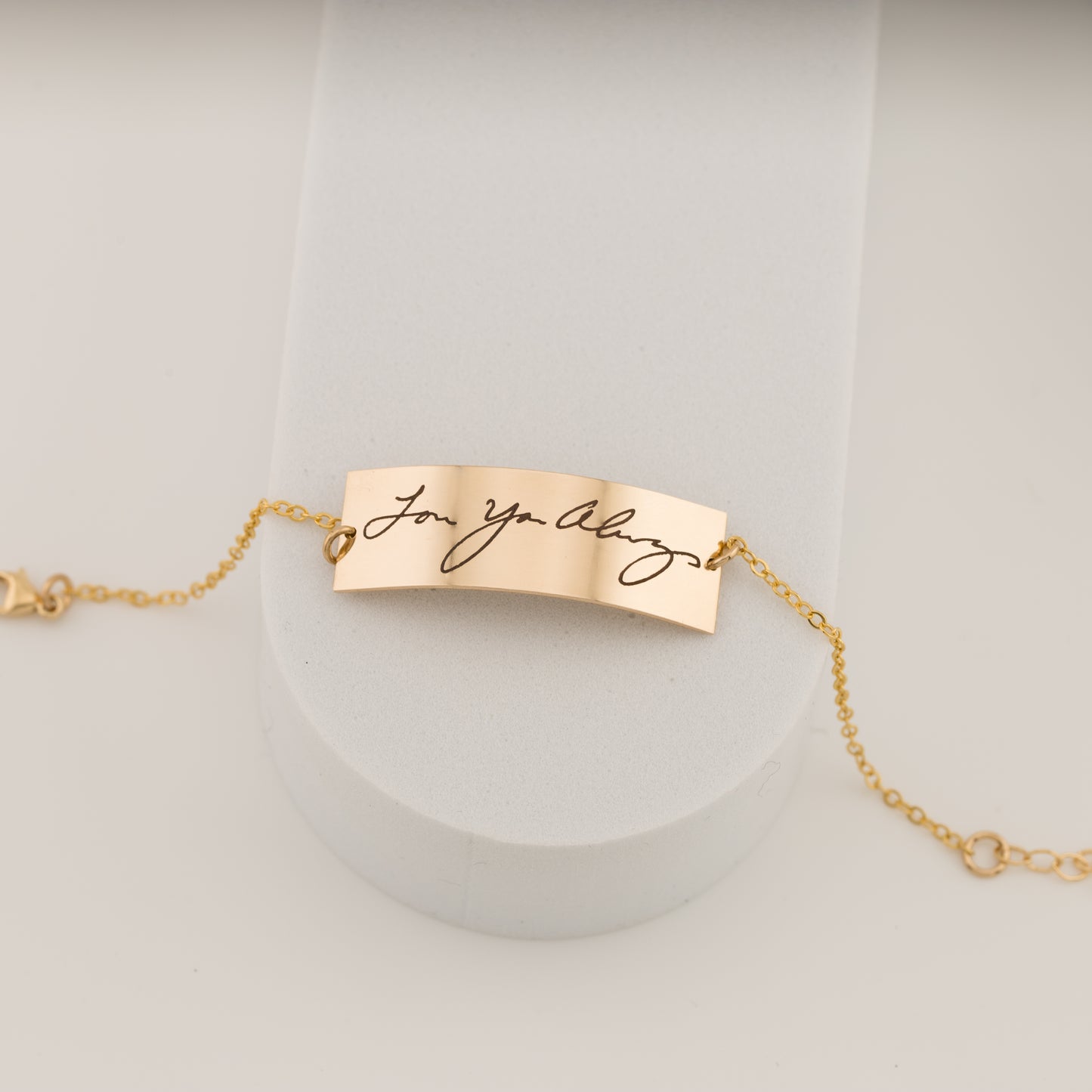 Actual Signature Handwriting Bracelet, 8 mm 2" bar