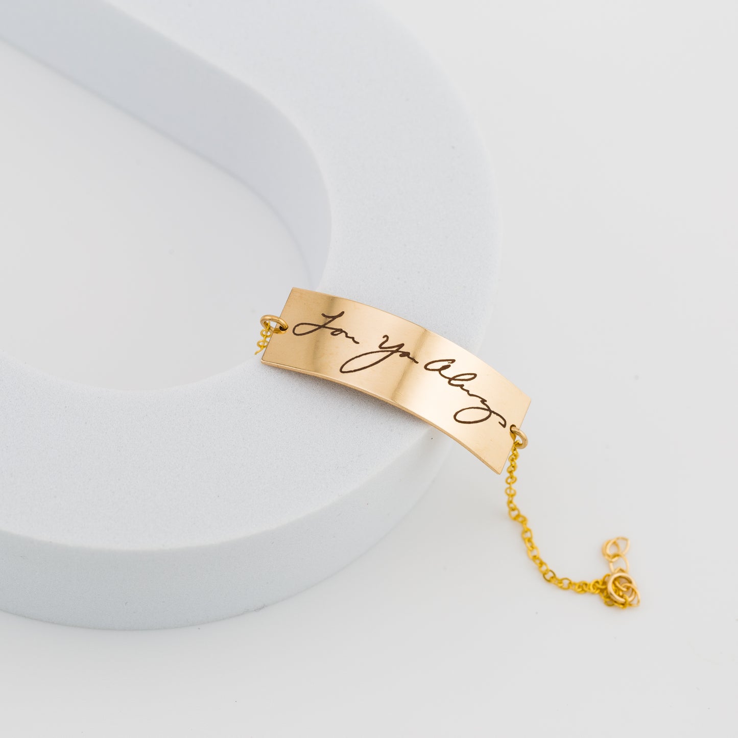 Actual Signature Handwriting Bracelet, 11 mm 2" bar