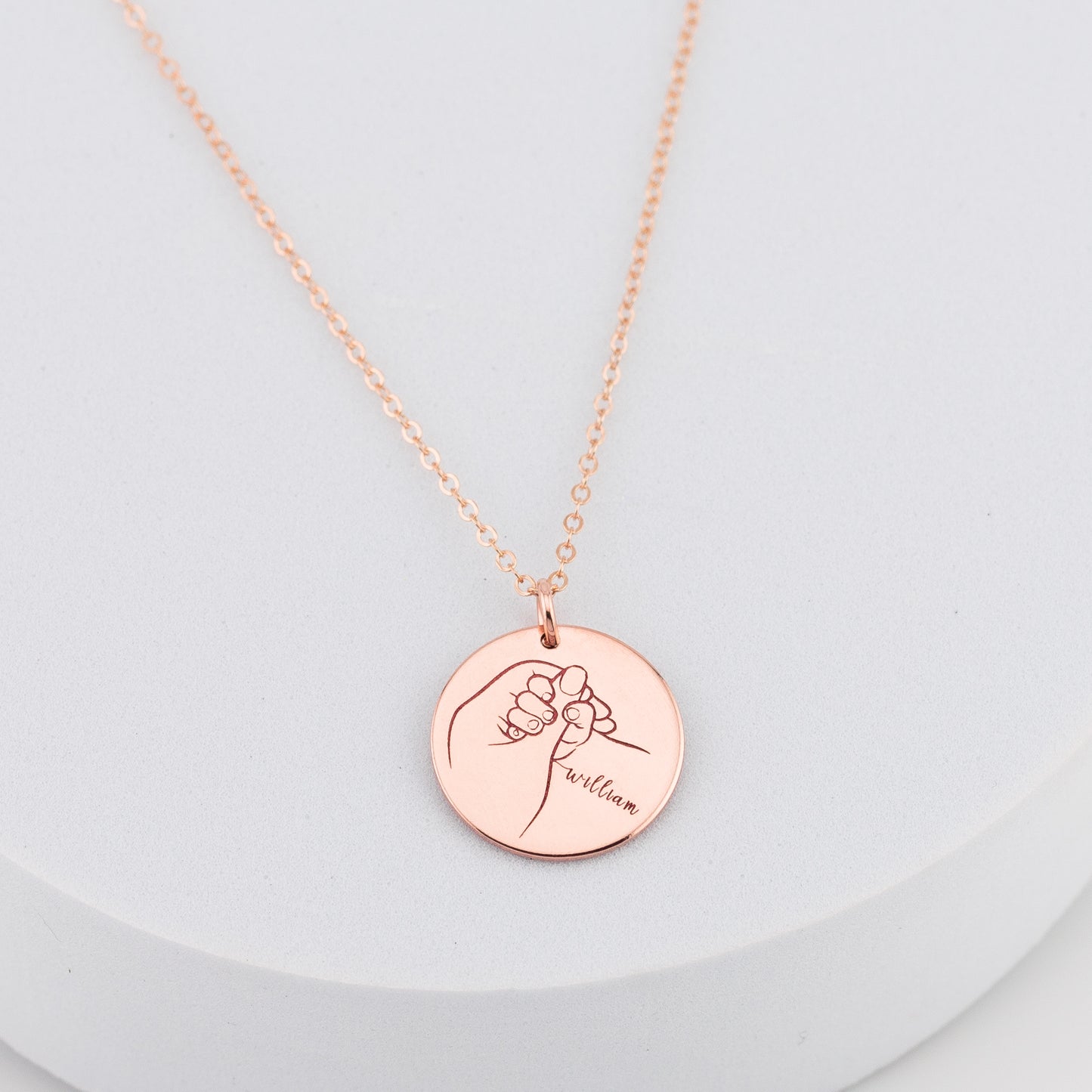 Mom Necklace with Kids Name, New Mom Necklace,  5/8" Disc