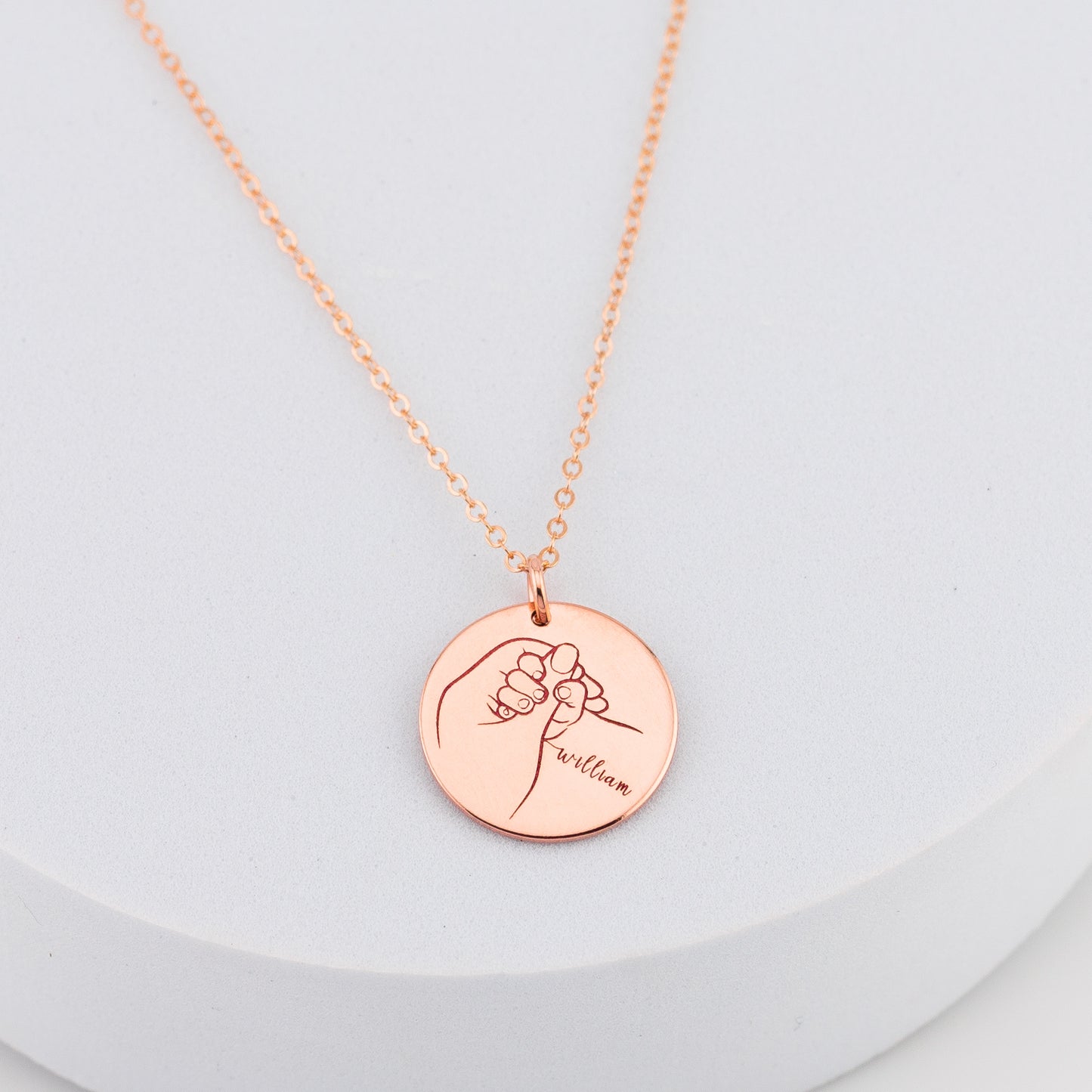 Mom Necklace with Kids Name, New Mom Necklace,  5/8" Disc