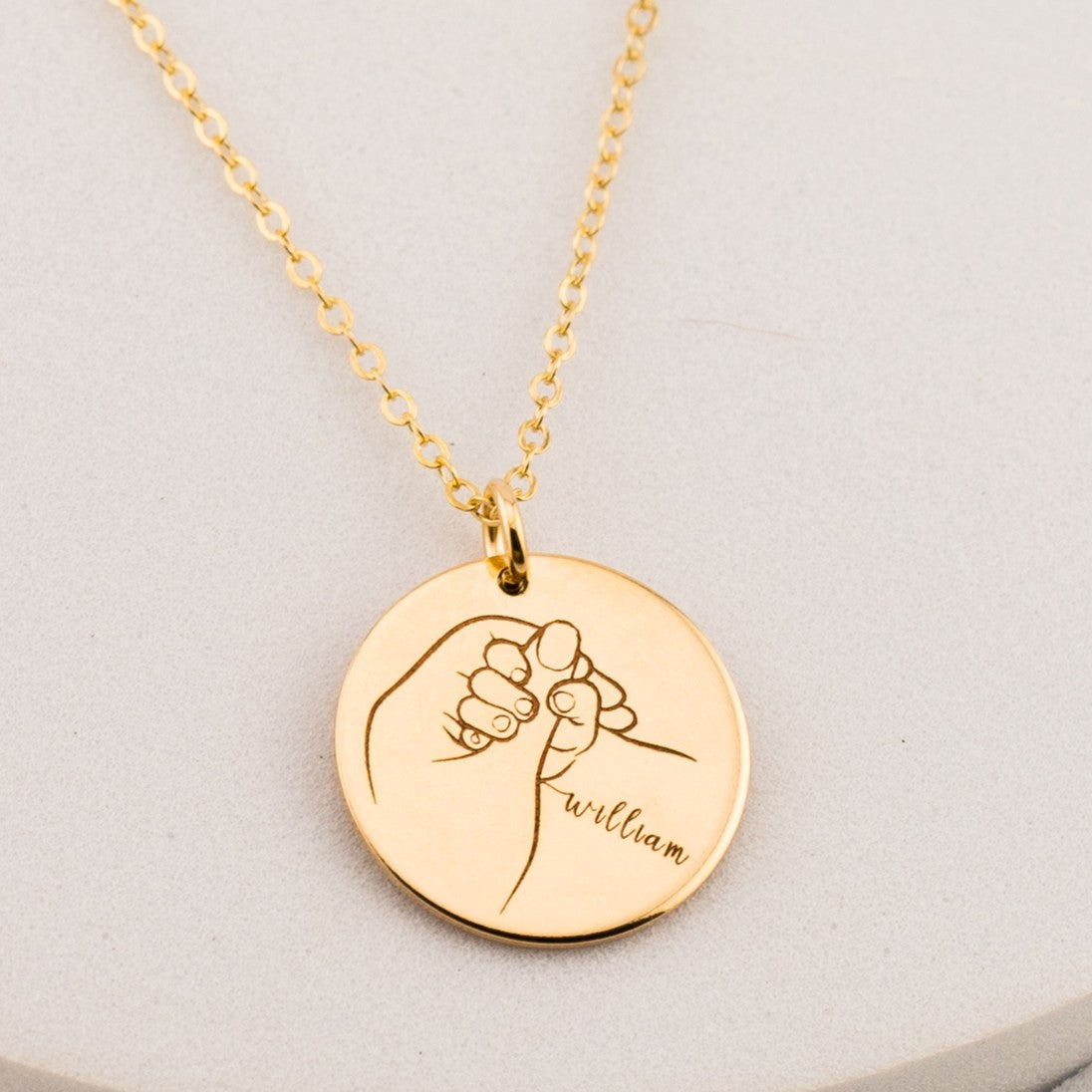 Mom Necklace with Kids Name, New Mom Necklace,  5/8" Disc