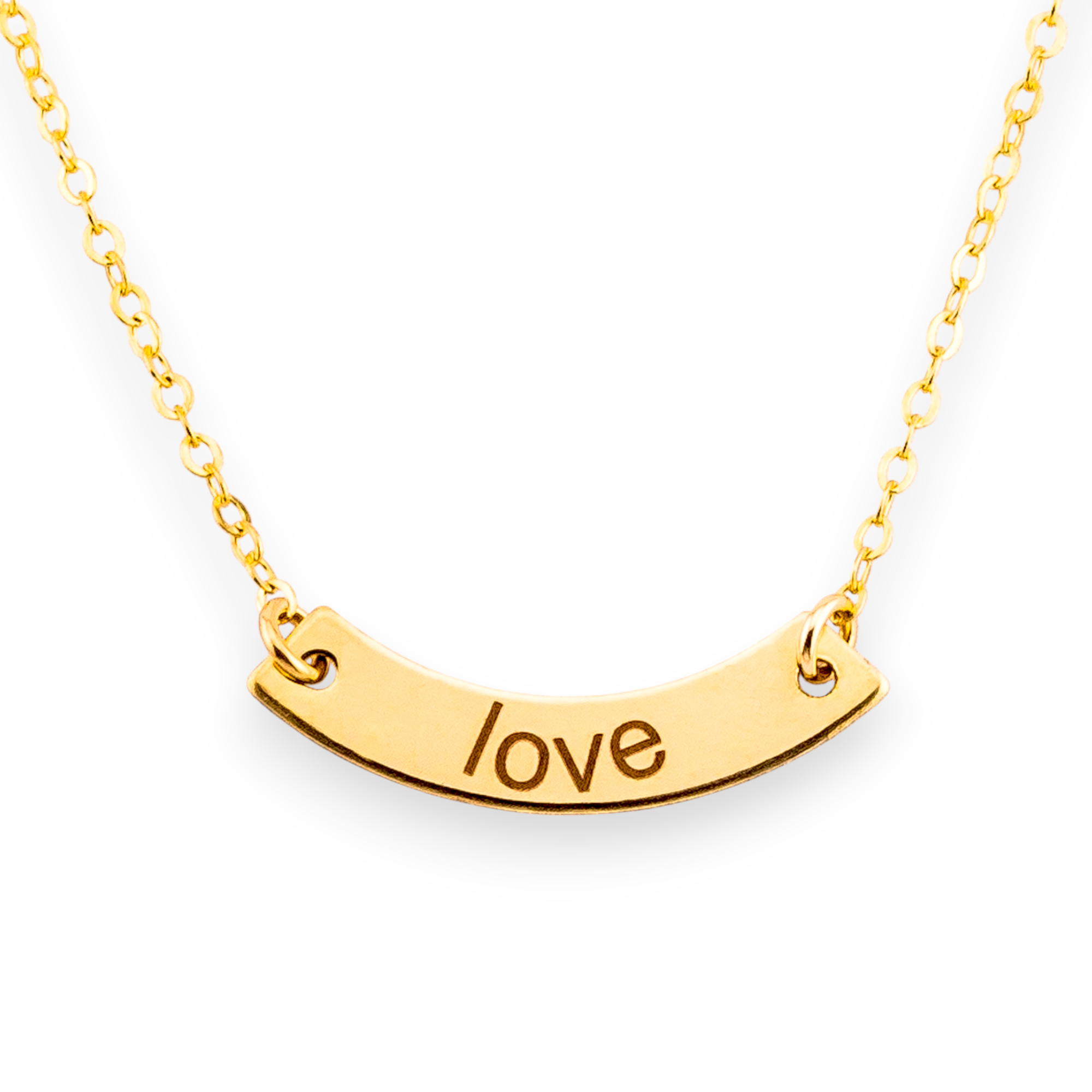 Personalized Initial Curved Bar Necklace