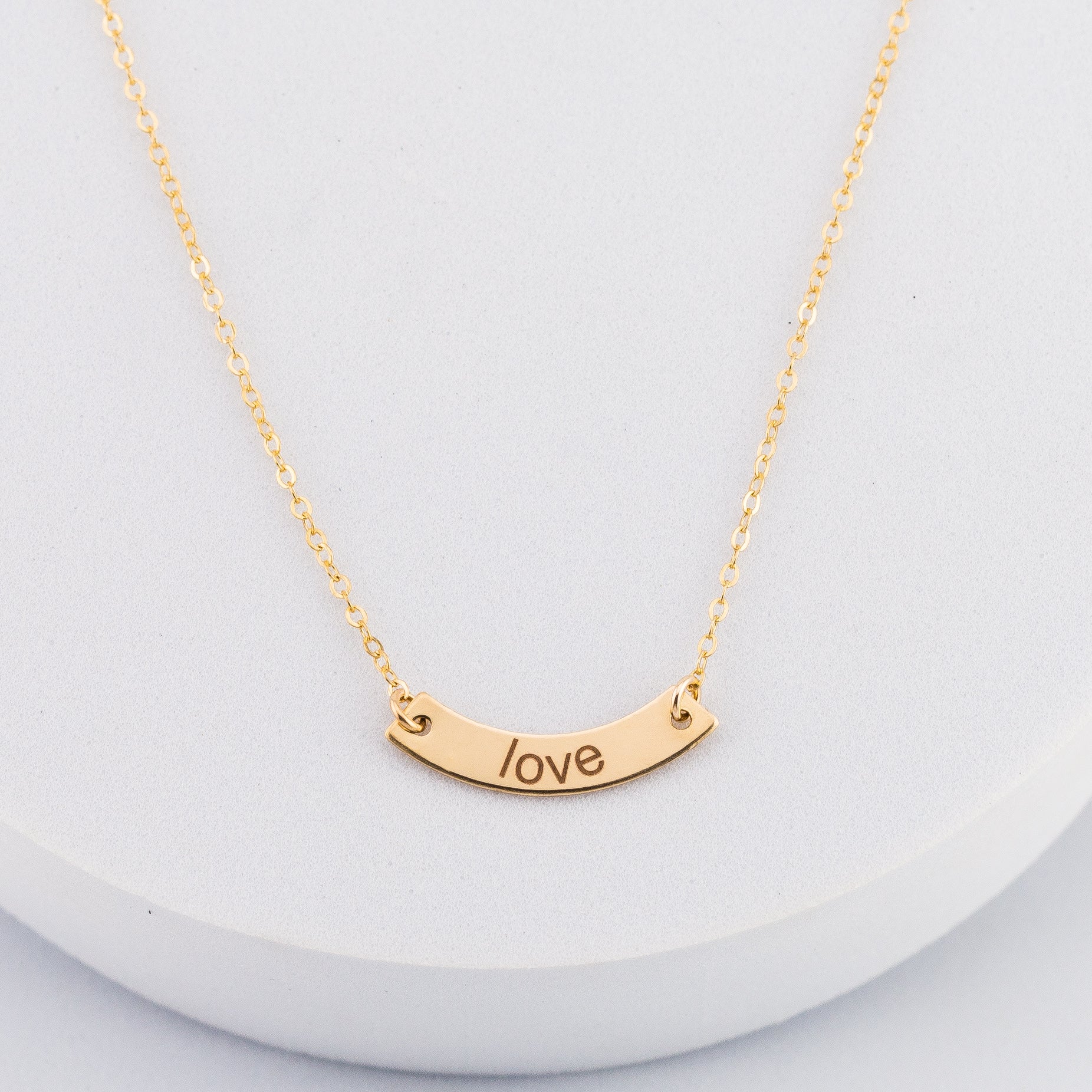 Personalized Initial Curved Bar Necklace