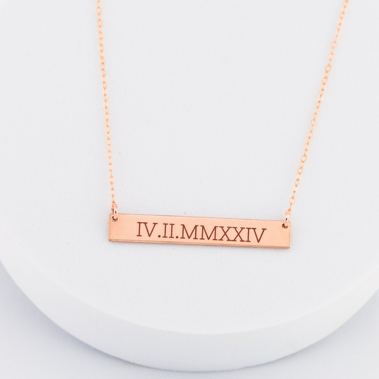 Long Personalized Nameplate Necklace, 1.5" bar
