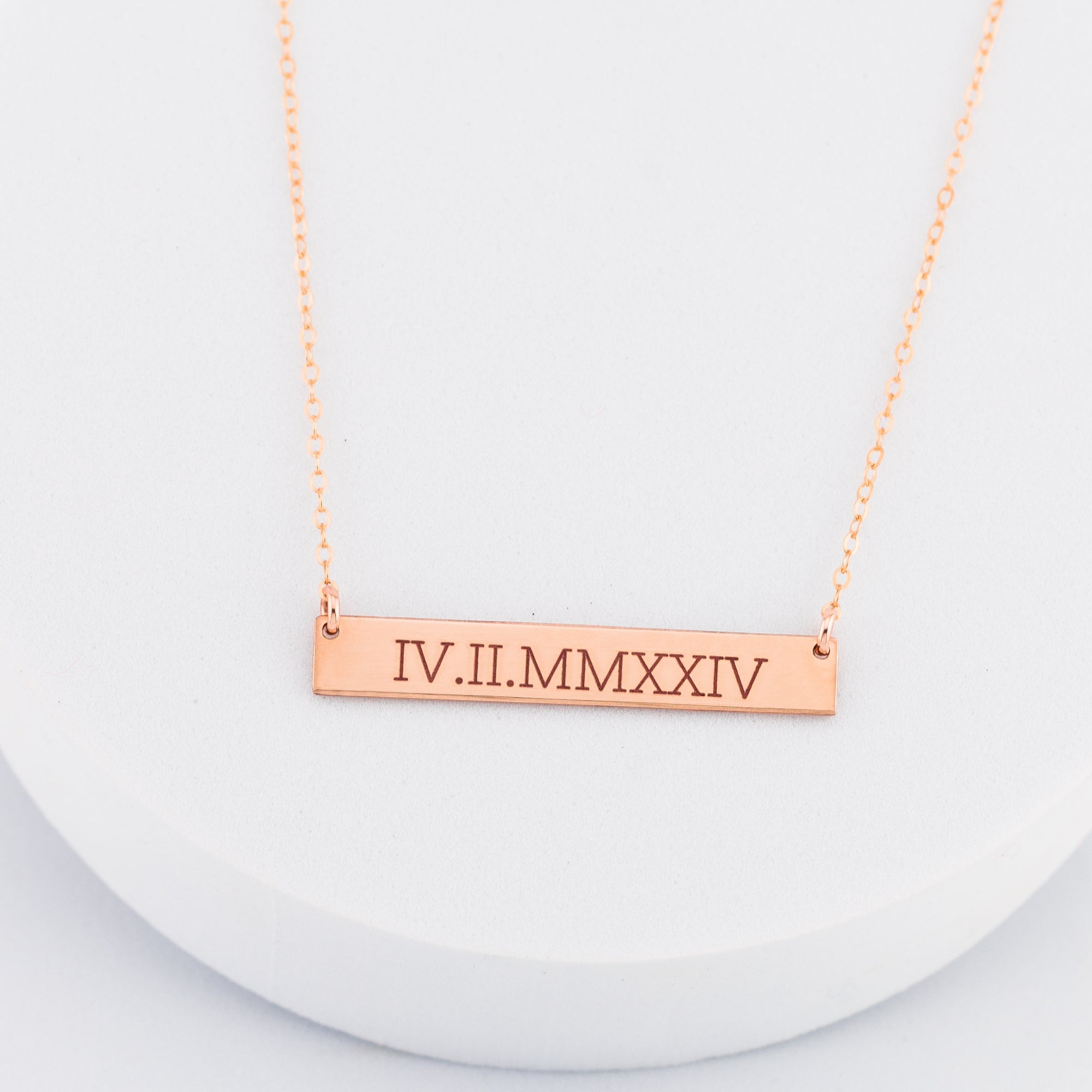 Personalized Rectangle Name Plate Bar Necklace, 1.5-inch bar