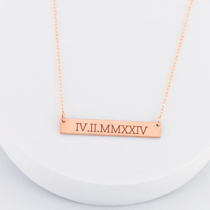 Long Personalized Nameplate Necklace, 1.5" bar