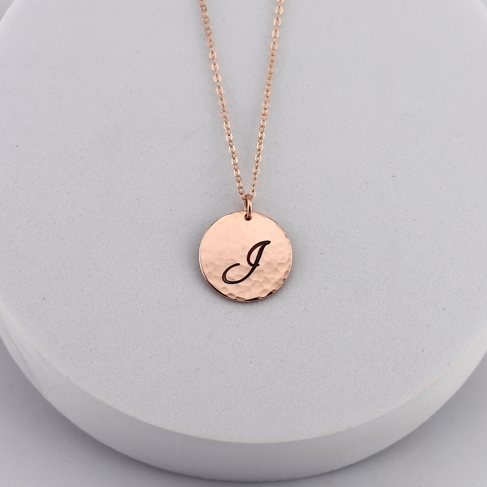 Large Charm Initial Necklace, 5/8" Disc