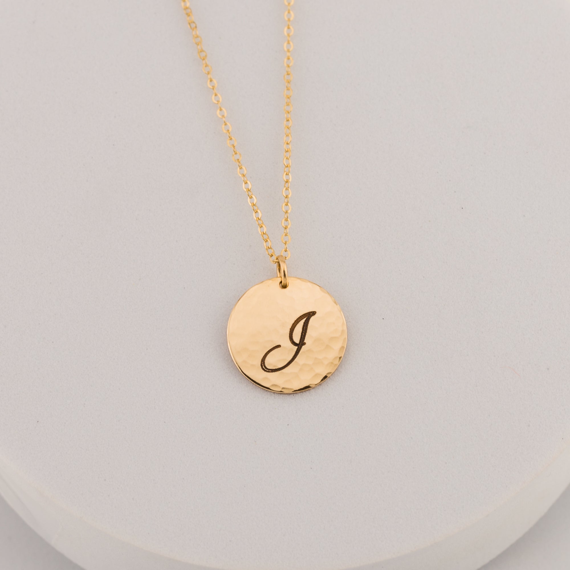 Large Charm Initial Necklace, 5/8" Disc