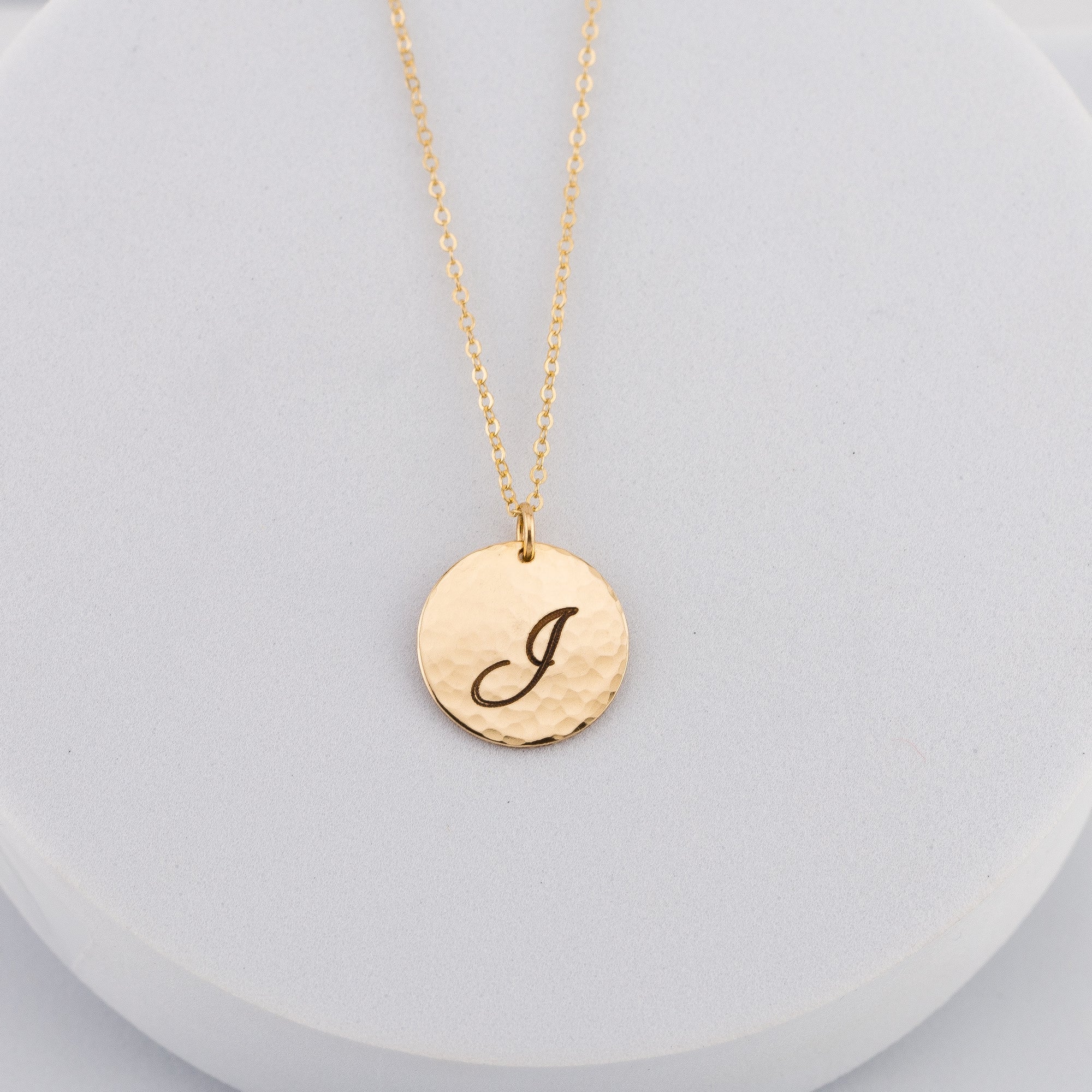 Large Charm Initial Necklace, 5/8" Disc