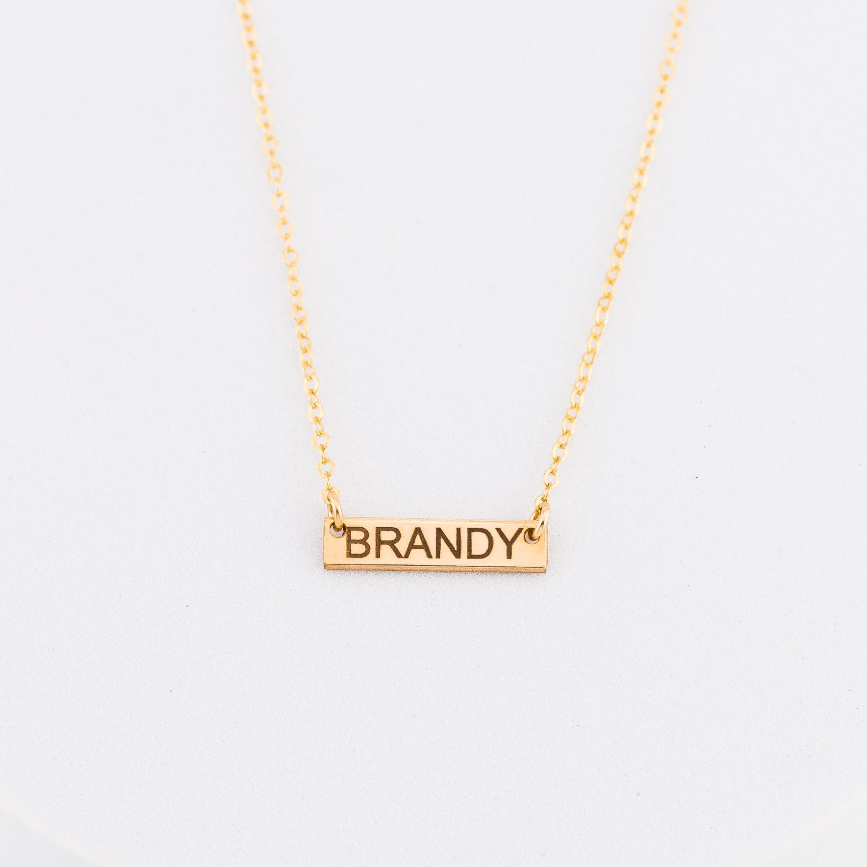 Personalized Horizontal Skinny Name Bar Necklace, 5/8-inch