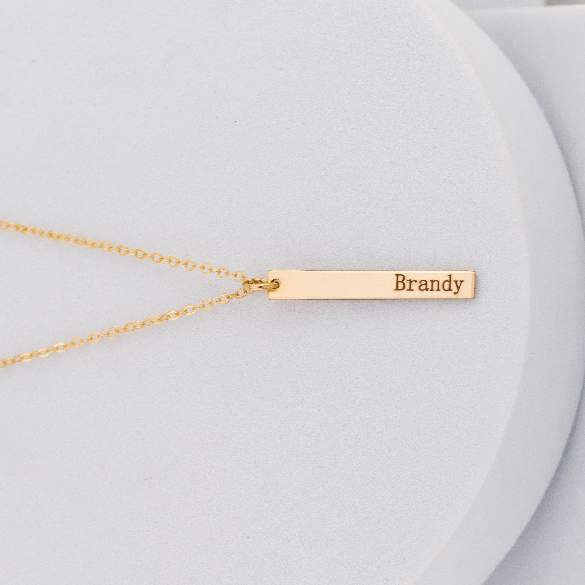 Short Skinny Vertical Bar Necklace, 1" Bar