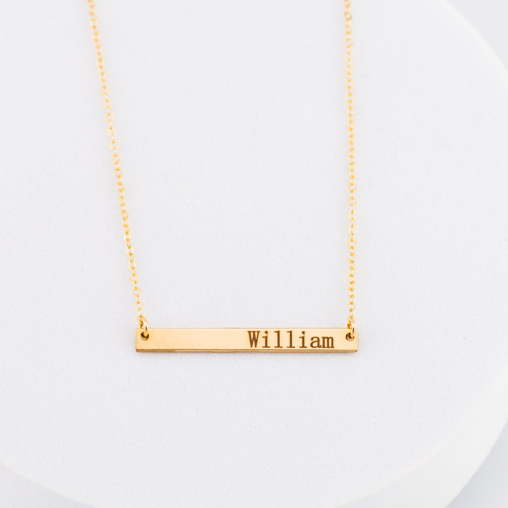 Skinny Gold Bar Necklace, 1.25-inch Bar