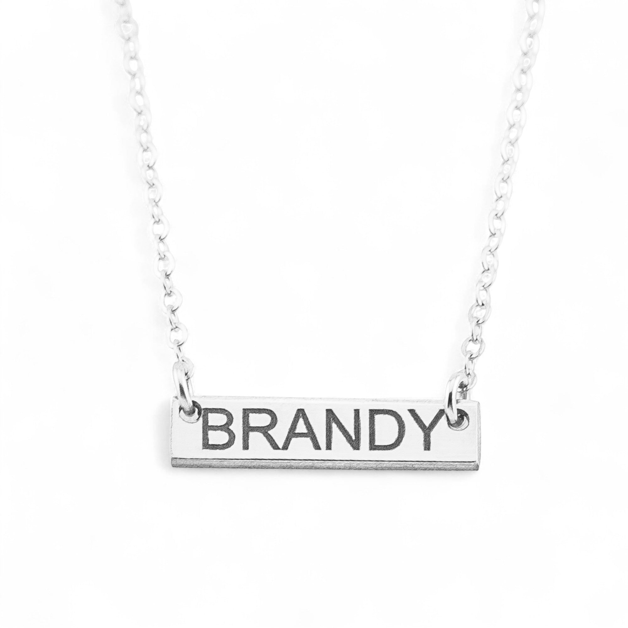 Personalized Horizontal Skinny Name Bar Necklace, 5/8-inch