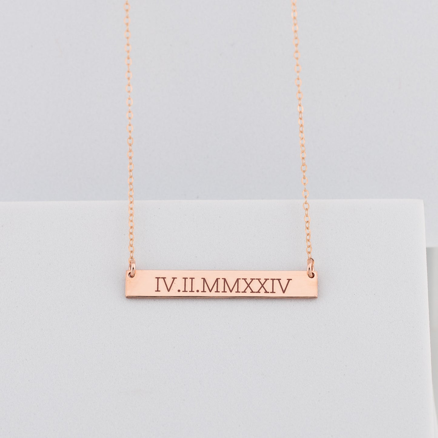 Long Personalized Nameplate Necklace, 1.5" bar
