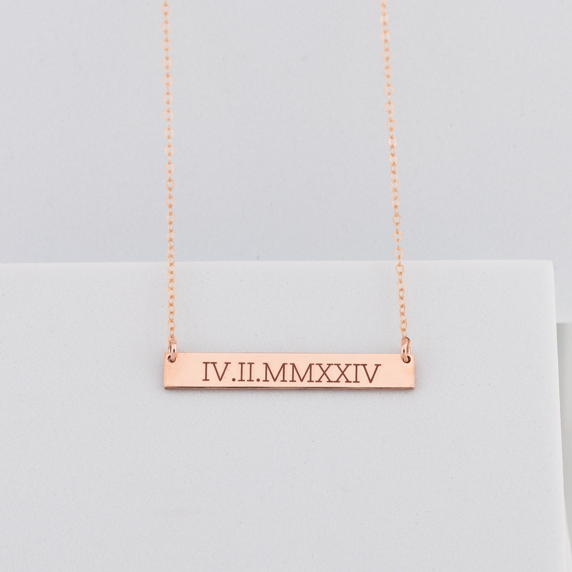 Personalized Rectangle Name Plate Bar Necklace, 1.5-inch bar