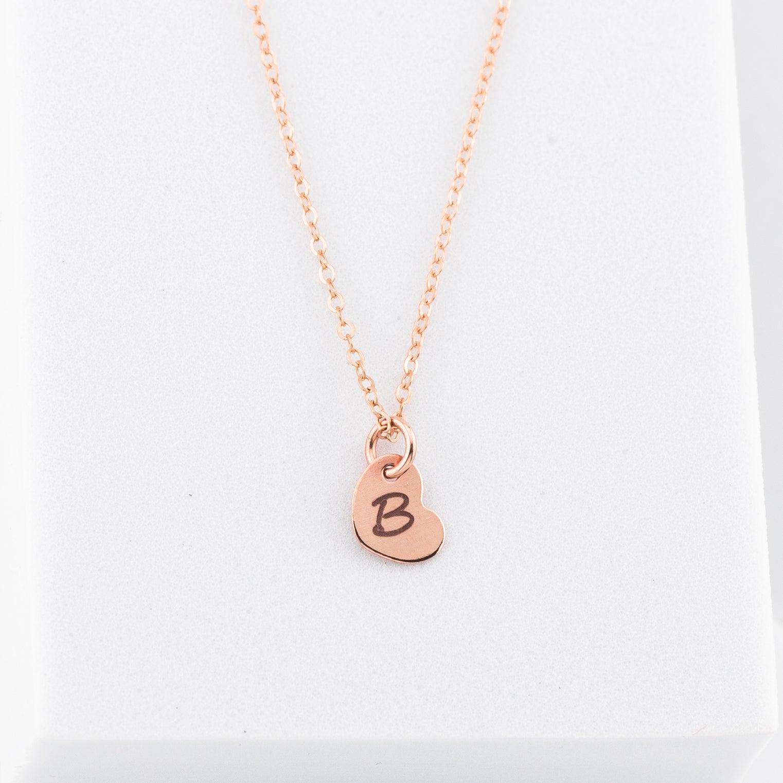 Tiny Initial Heart Necklace