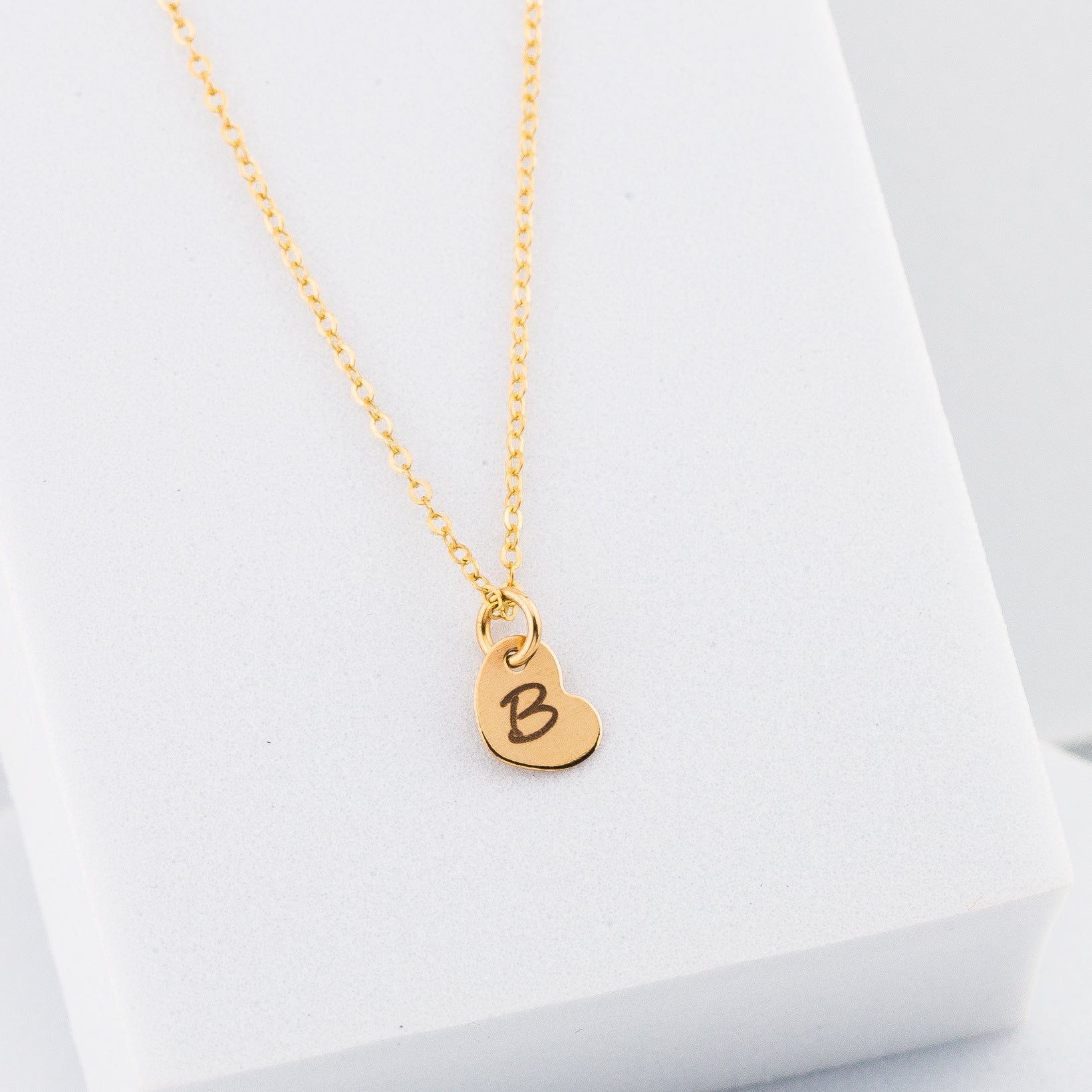 Tiny Initial Heart Necklace