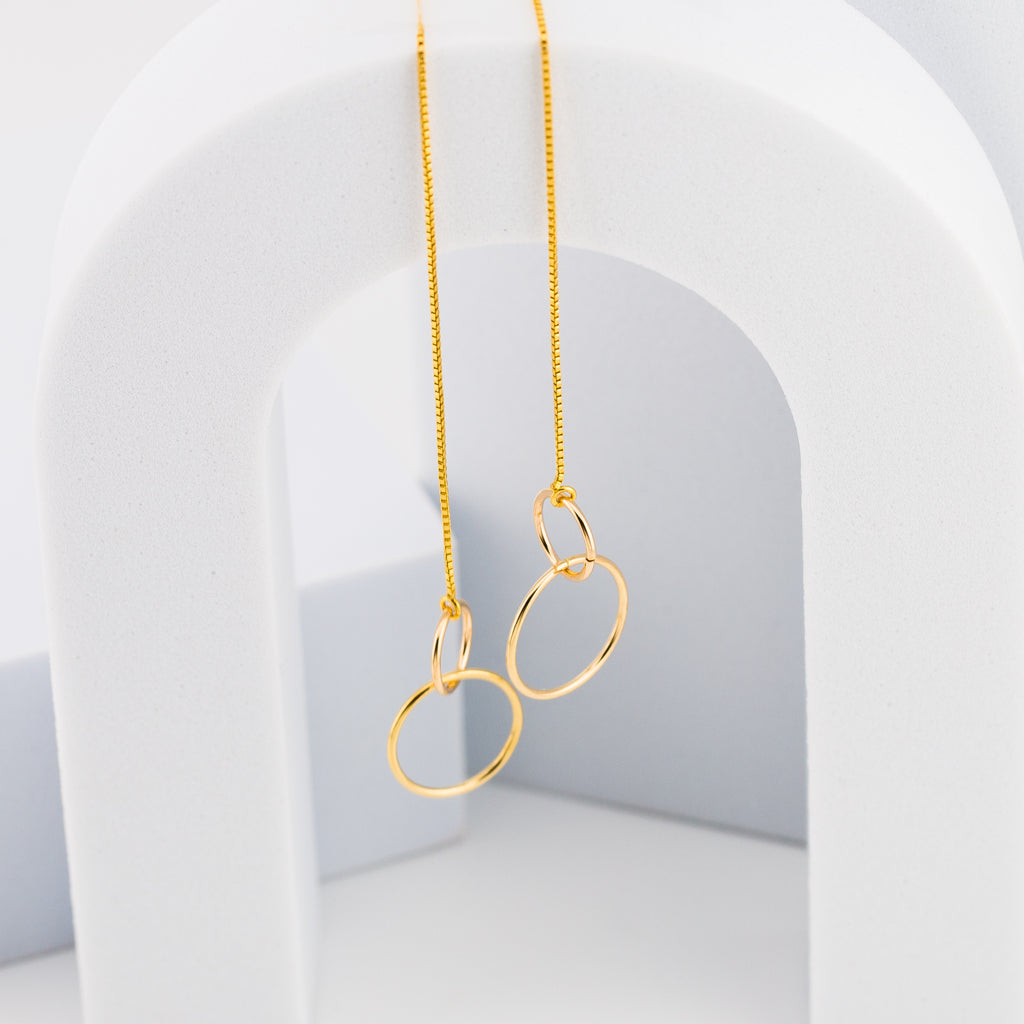Interlocking Circle Threader Earrings