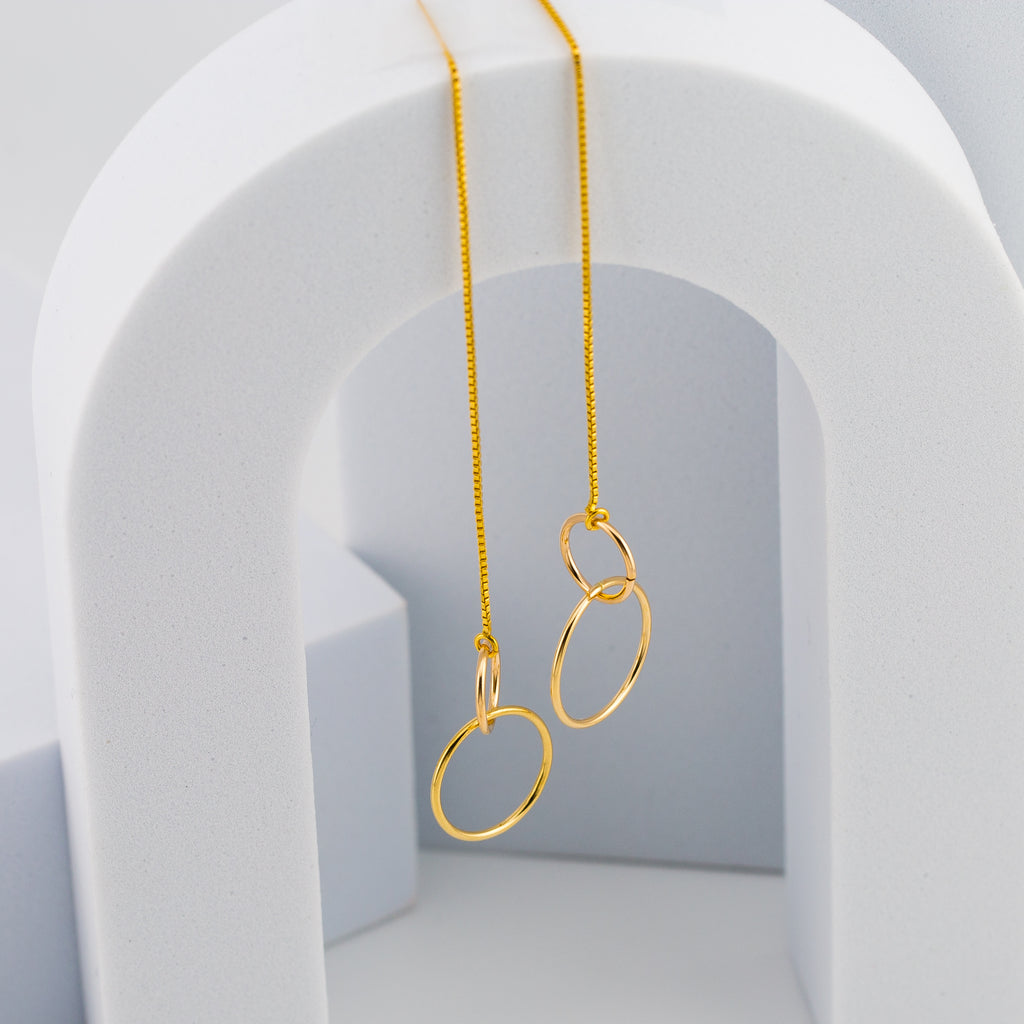 Interlocking Circle Threader Earrings