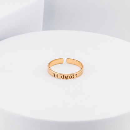 Personalized Thin Bar Ring, 3mm Ring