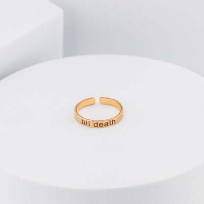 Personalized Thin Bar Ring, 3mm Ring