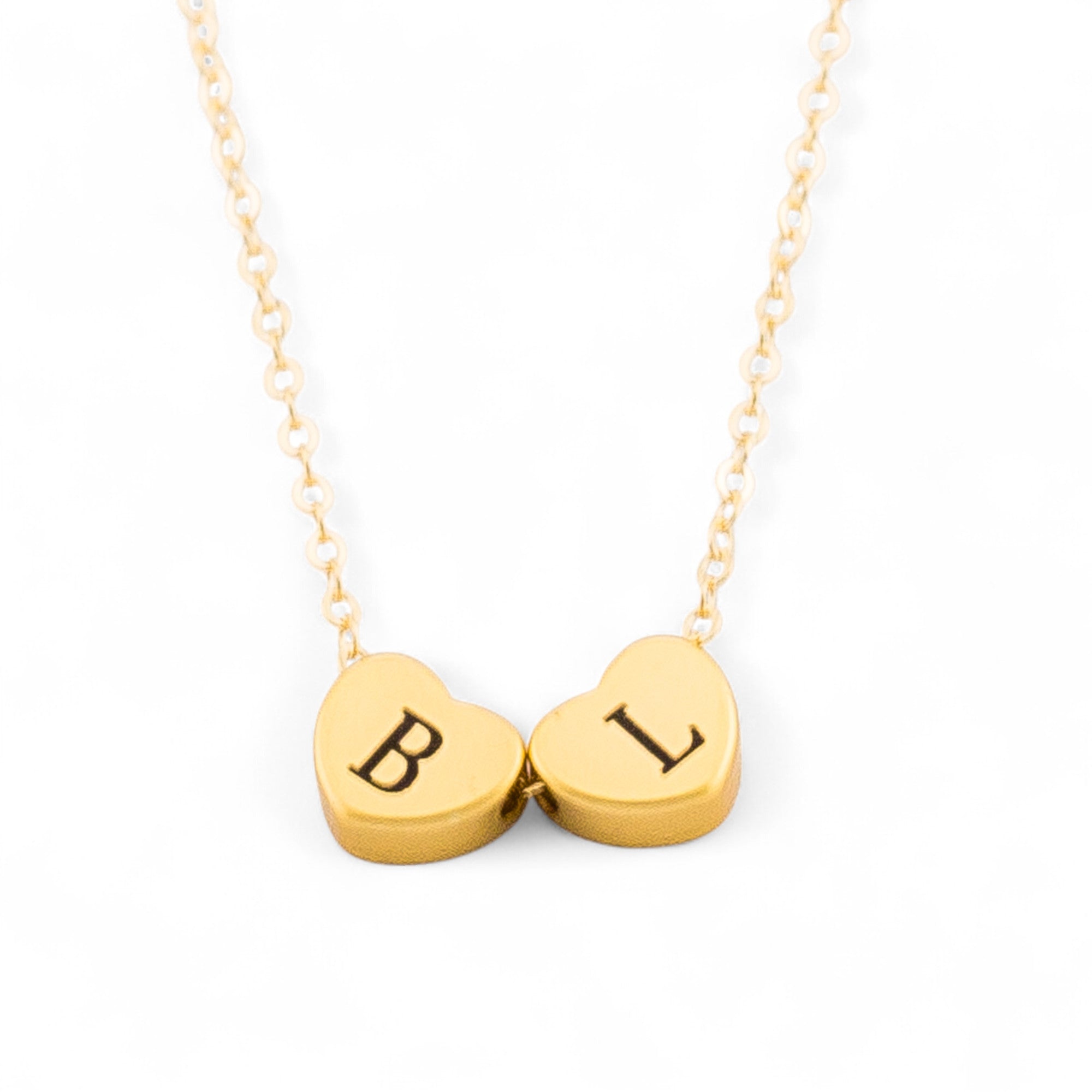 Customized Tiny Heart Bead Initial Necklace