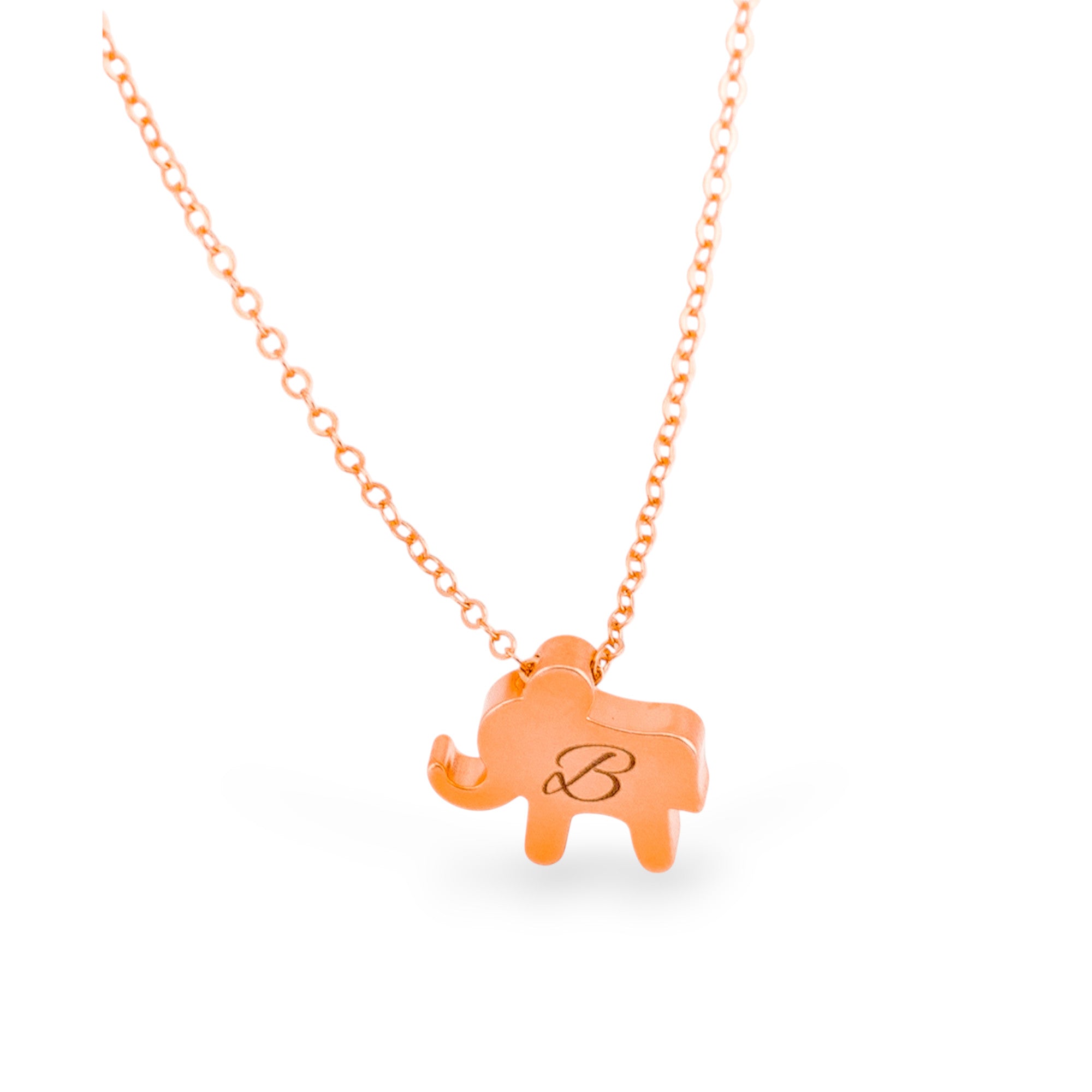 Personalized Initial Elephant Necklace