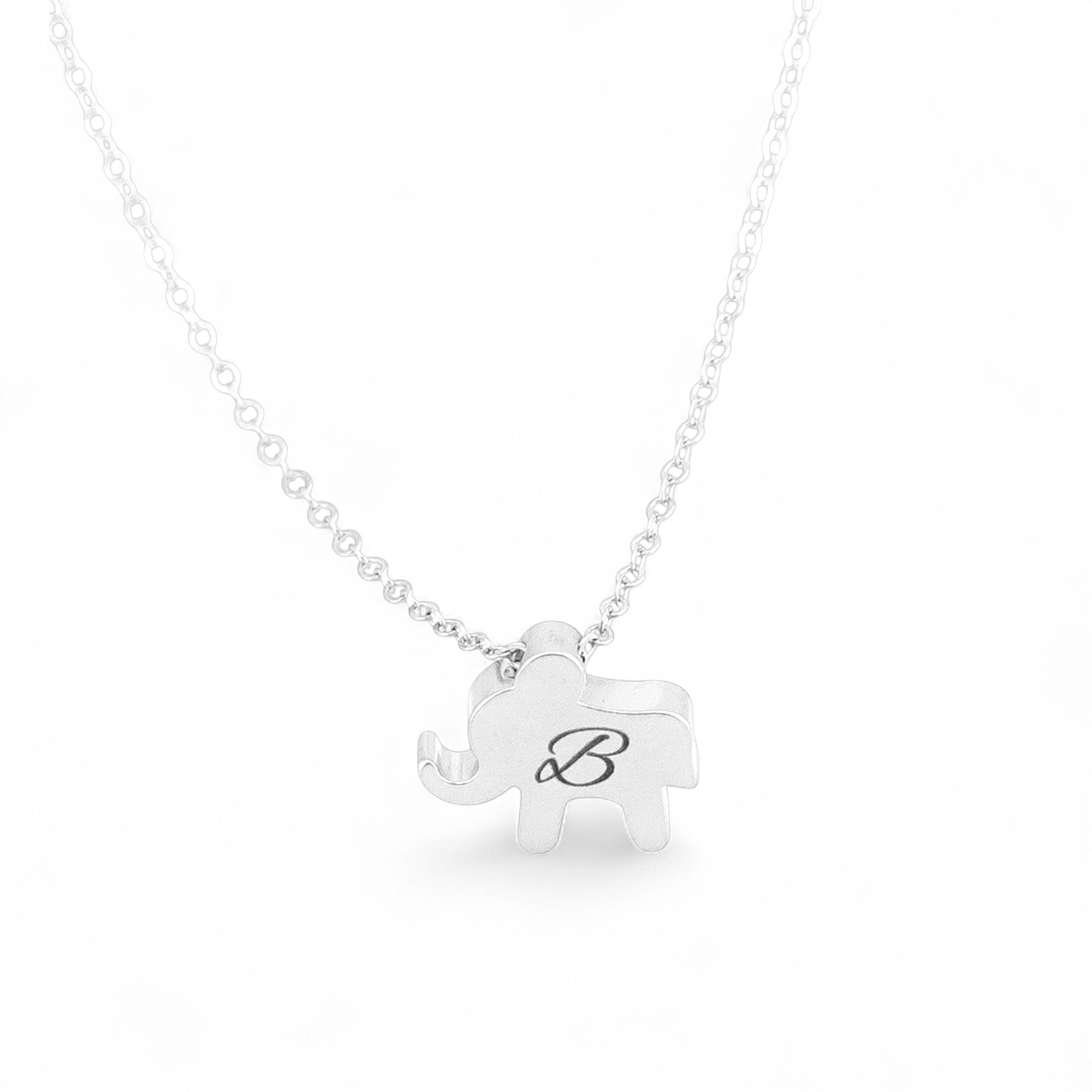 Personalized Initial Elephant Necklace