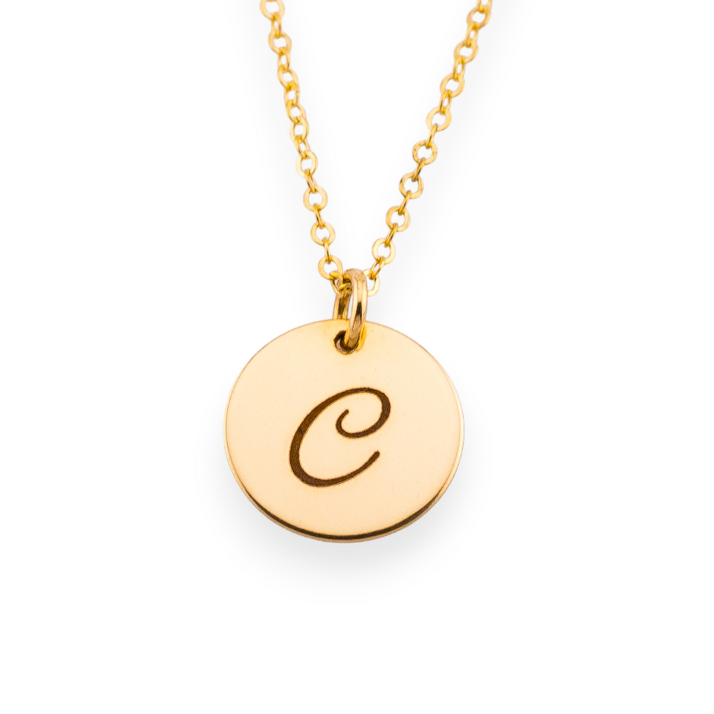 Personalized 1/2" Circle Charm Necklace