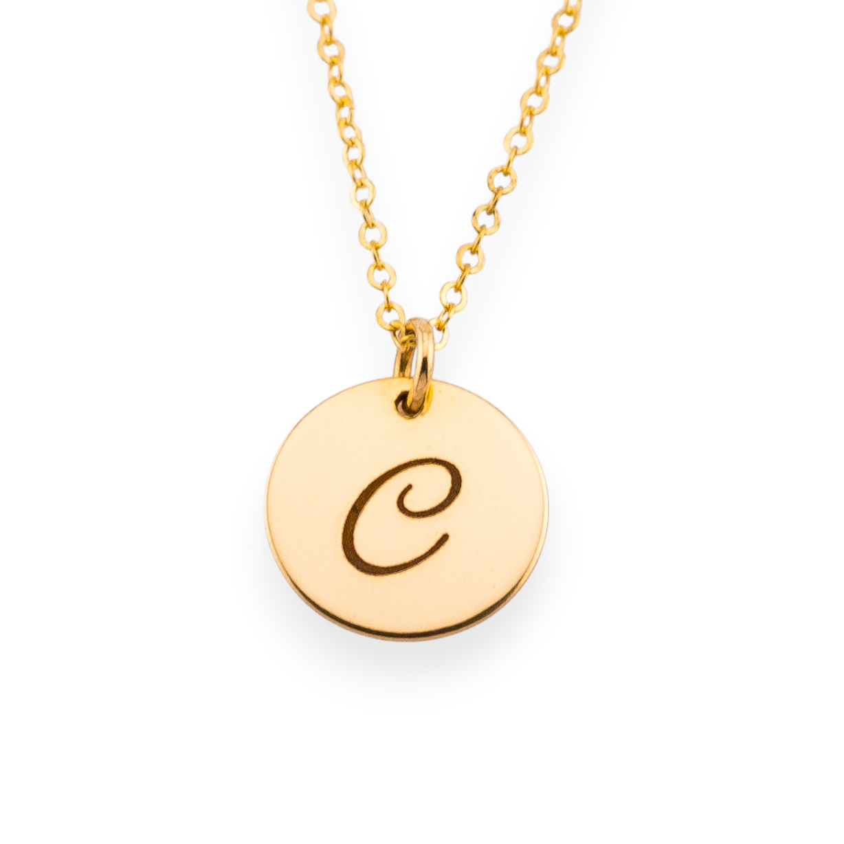Personalized 1/2" Circle Charm Necklace