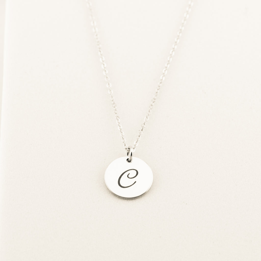 Personalized 1/2" Circle Charm Necklace
