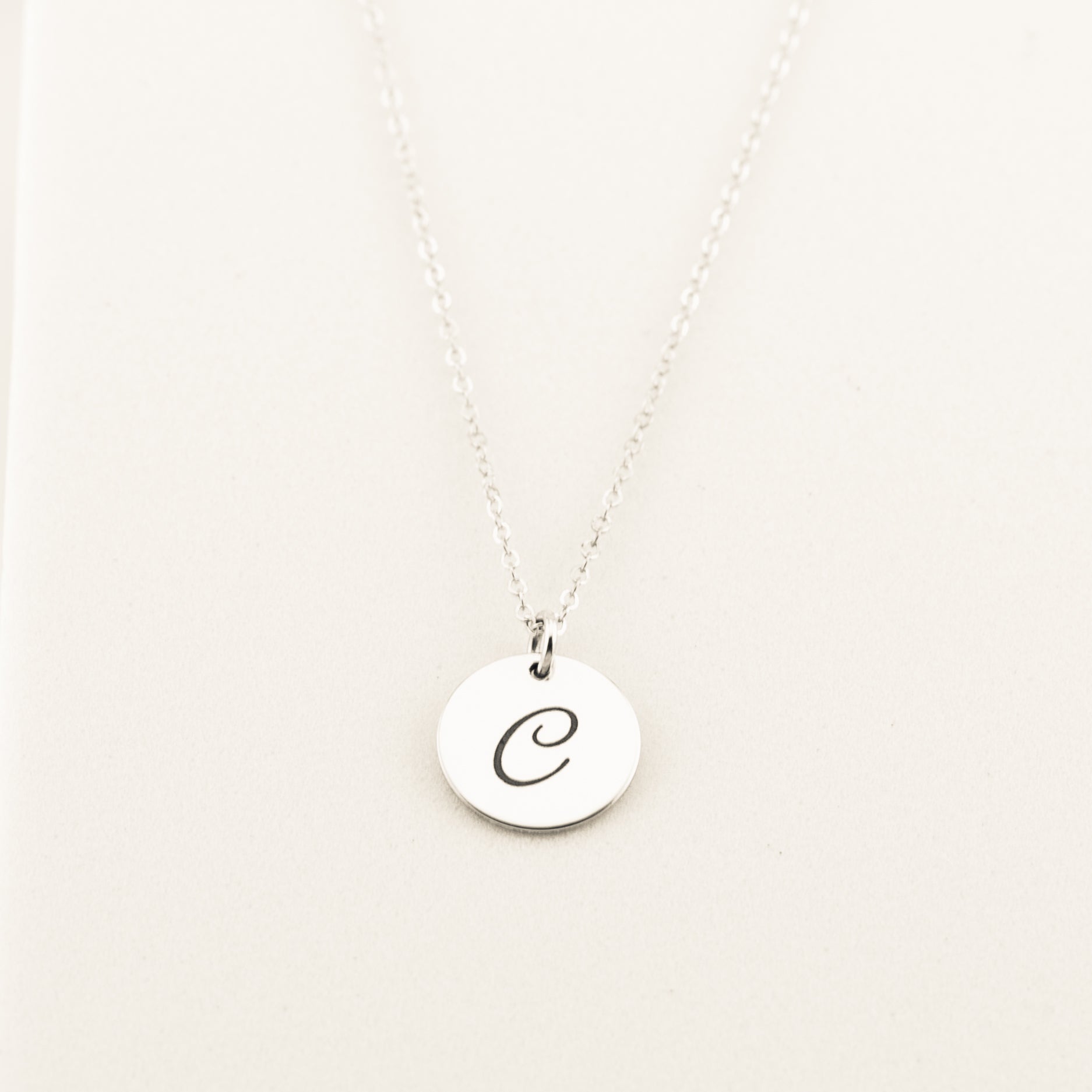 Personalized 1/2" Circle Charm Necklace