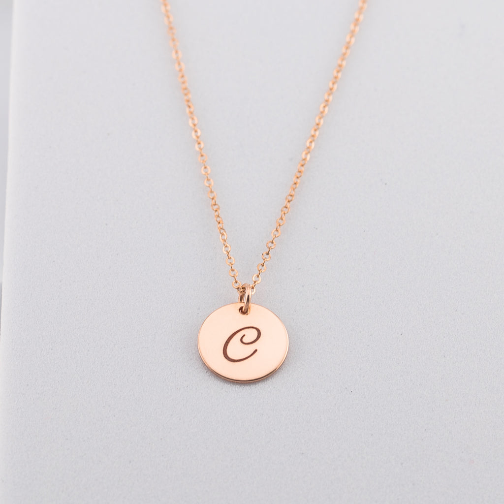 Personalized 1/2" Circle Charm Necklace