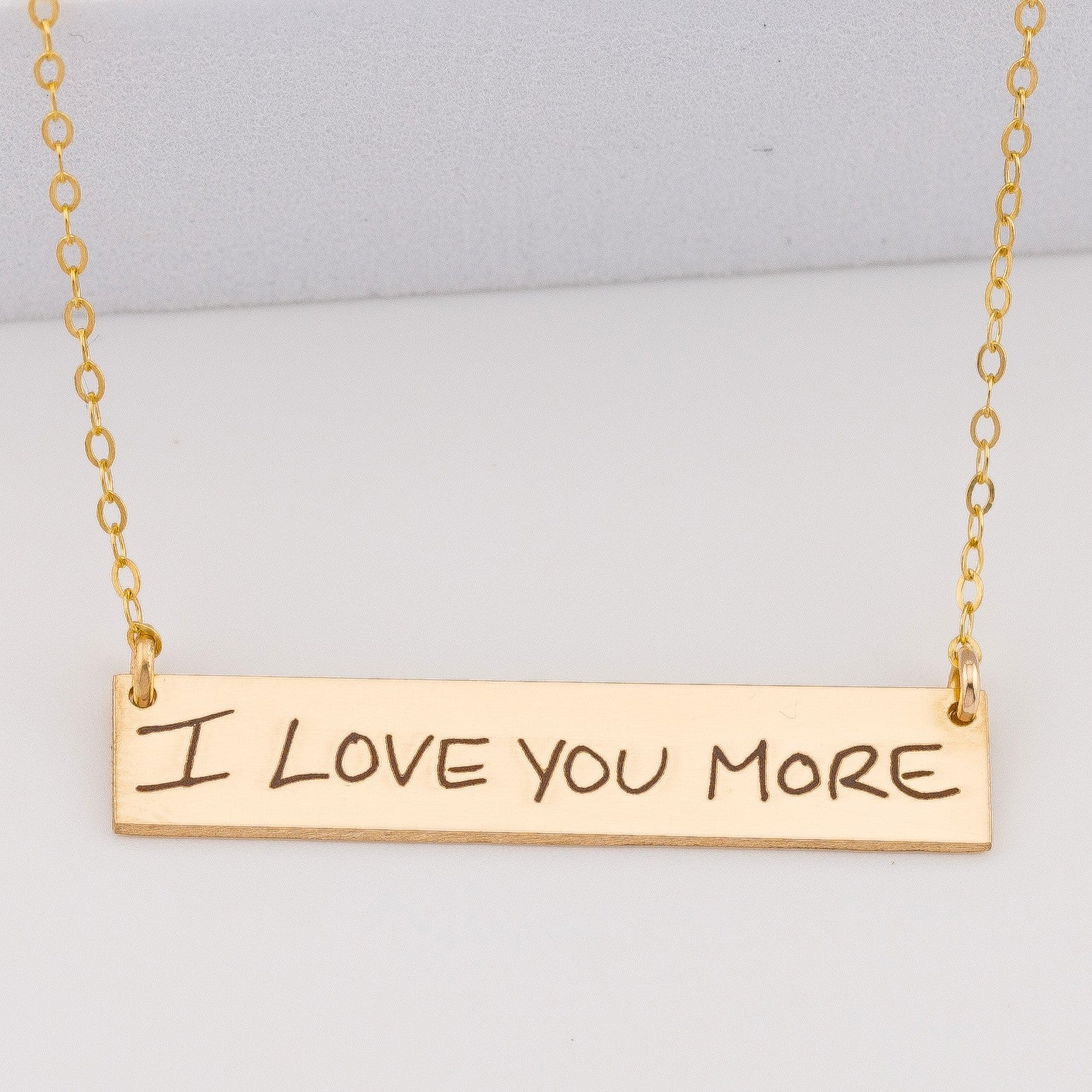 Personalized Actual Handwritten Necklace, 1.5-inch Bar