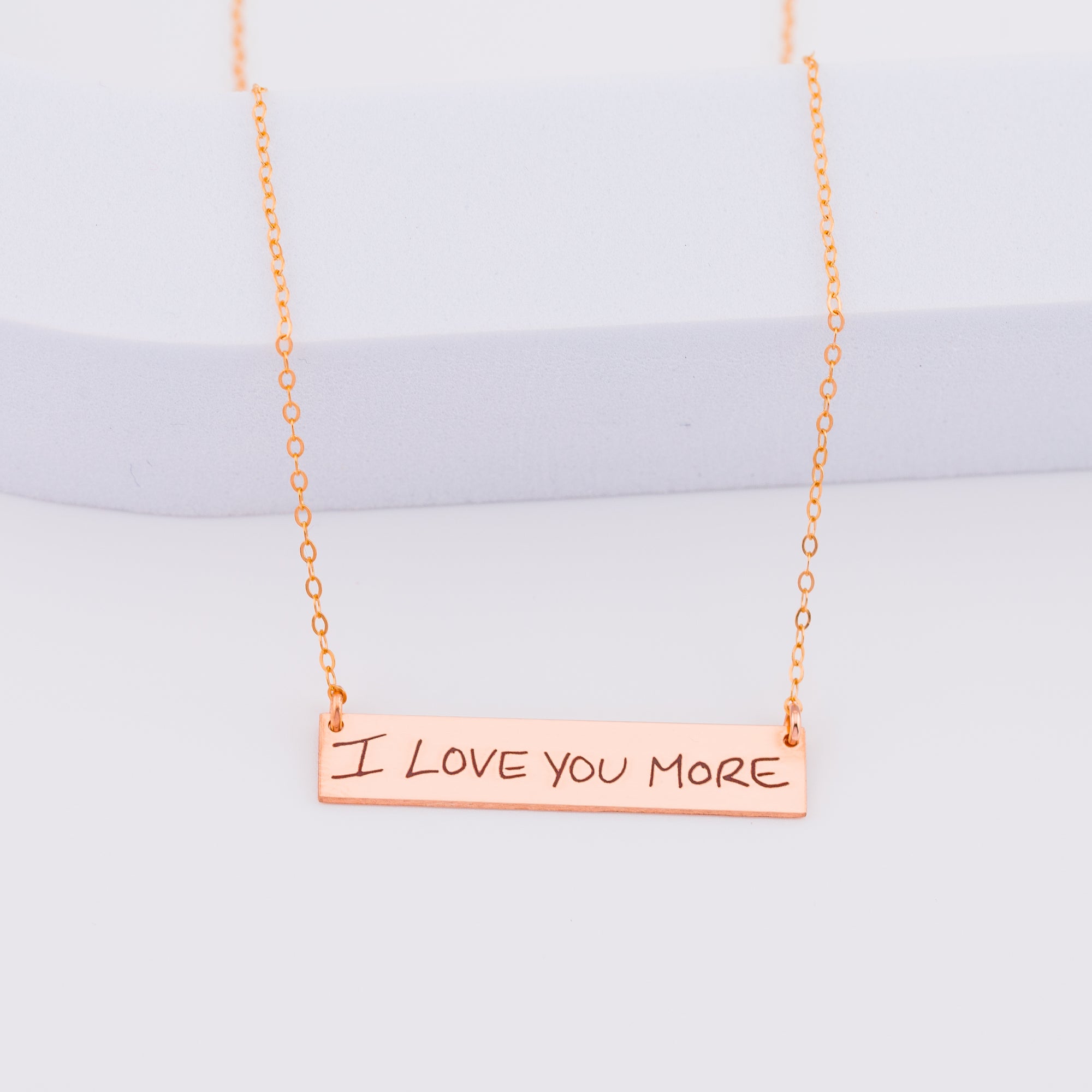 Personalized Actual Handwritten Necklace, 1.5-inch Bar