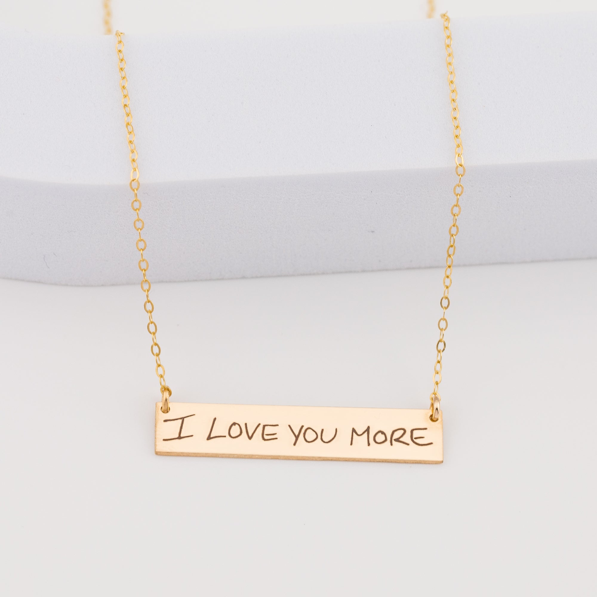 Personalized Actual Handwritten Necklace, 1.5-inch Bar