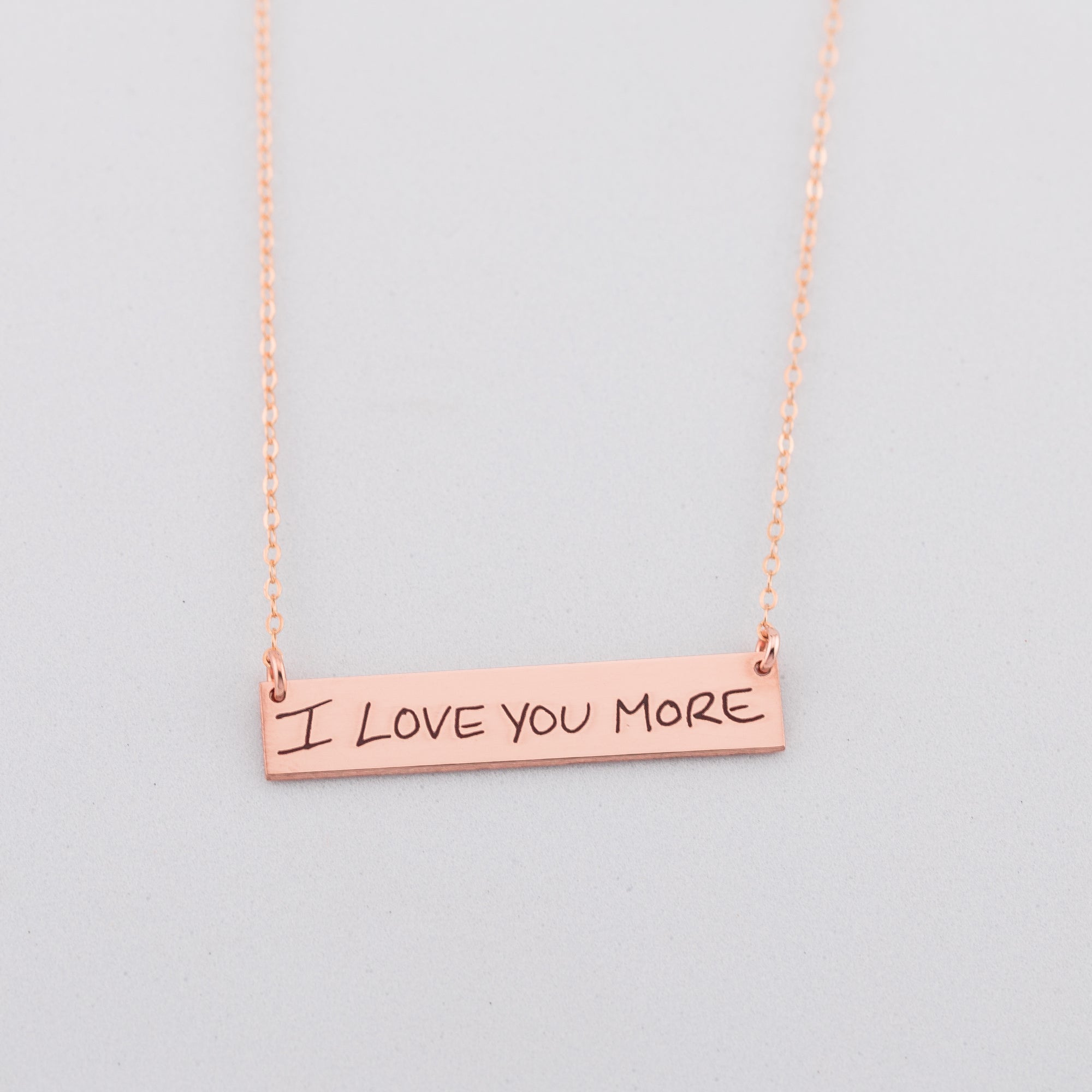 Personalized Actual Handwritten Necklace, 1.5-inch Bar