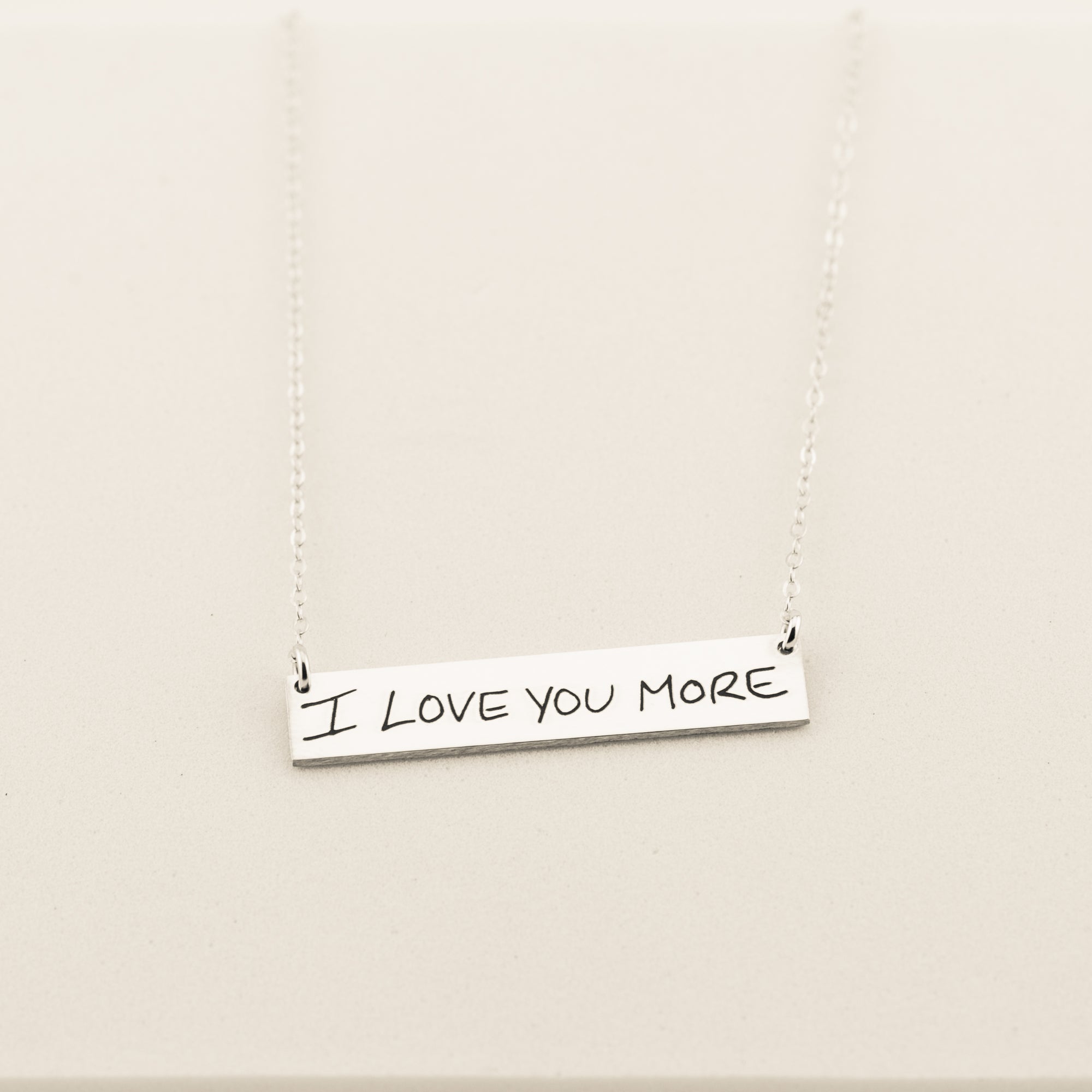 Personalized Actual Handwritten Necklace, 1.5-inch Bar