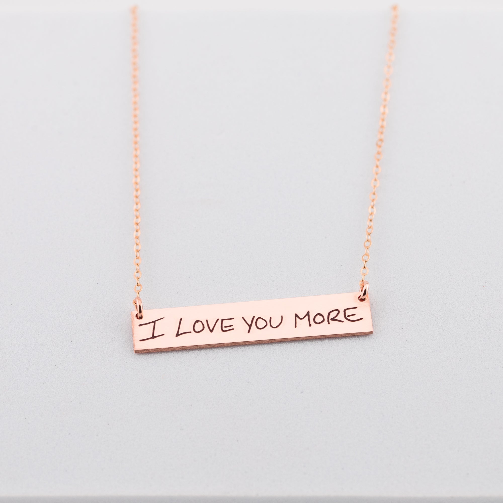 Personalized Actual Handwritten Necklace, 1.5-inch Bar