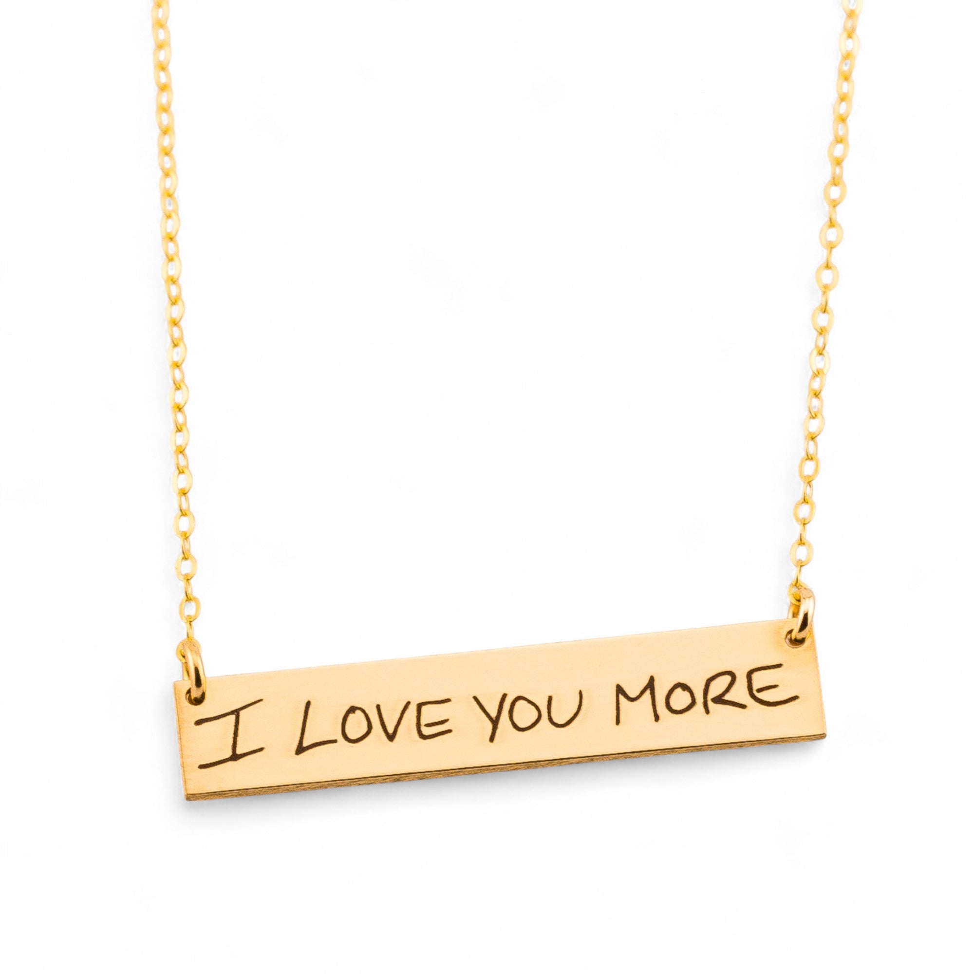 Personalized Actual Handwritten Necklace, 1.5-inch Bar