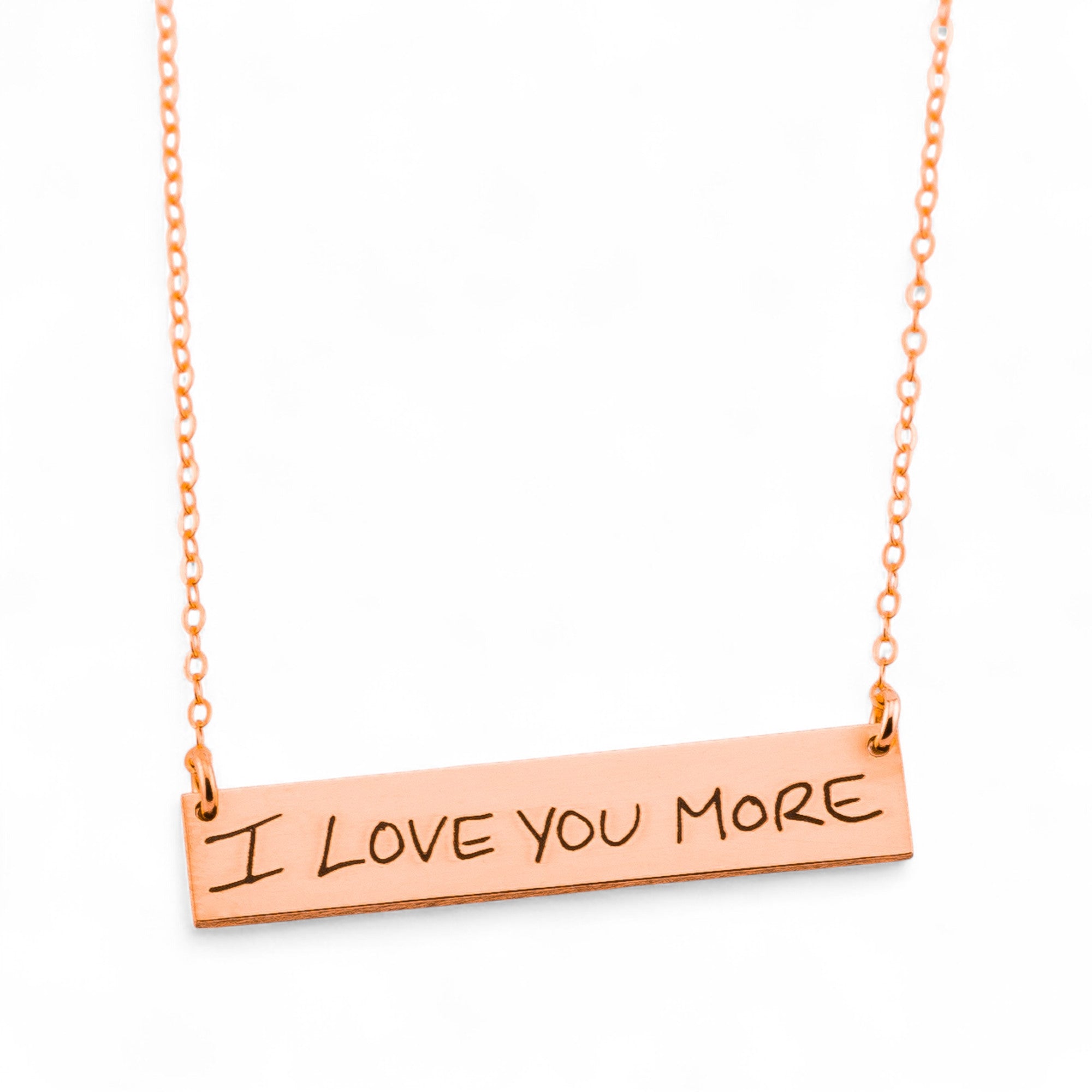 Personalized Actual Handwritten Necklace, 1.5-inch Bar