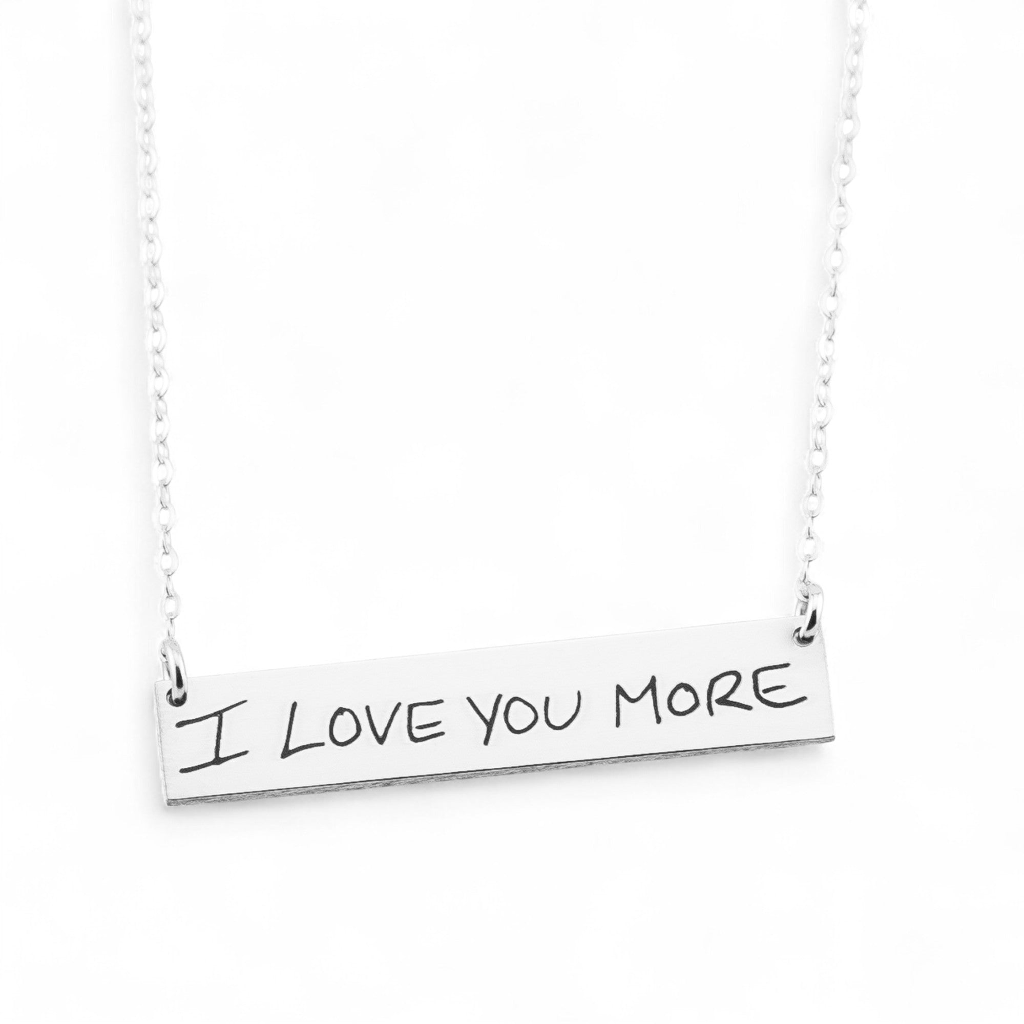 Personalized Actual Handwritten Necklace, 1.5-inch Bar