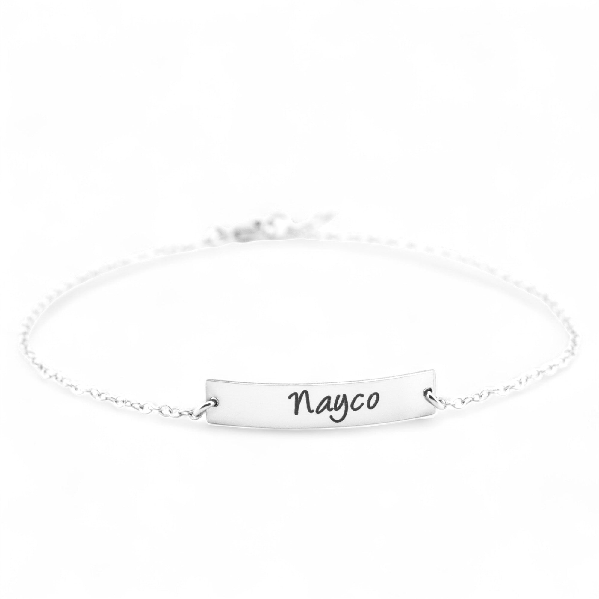 Personalized Nameplate Horizontal Bar Bracelet, 1.25-inch Bar