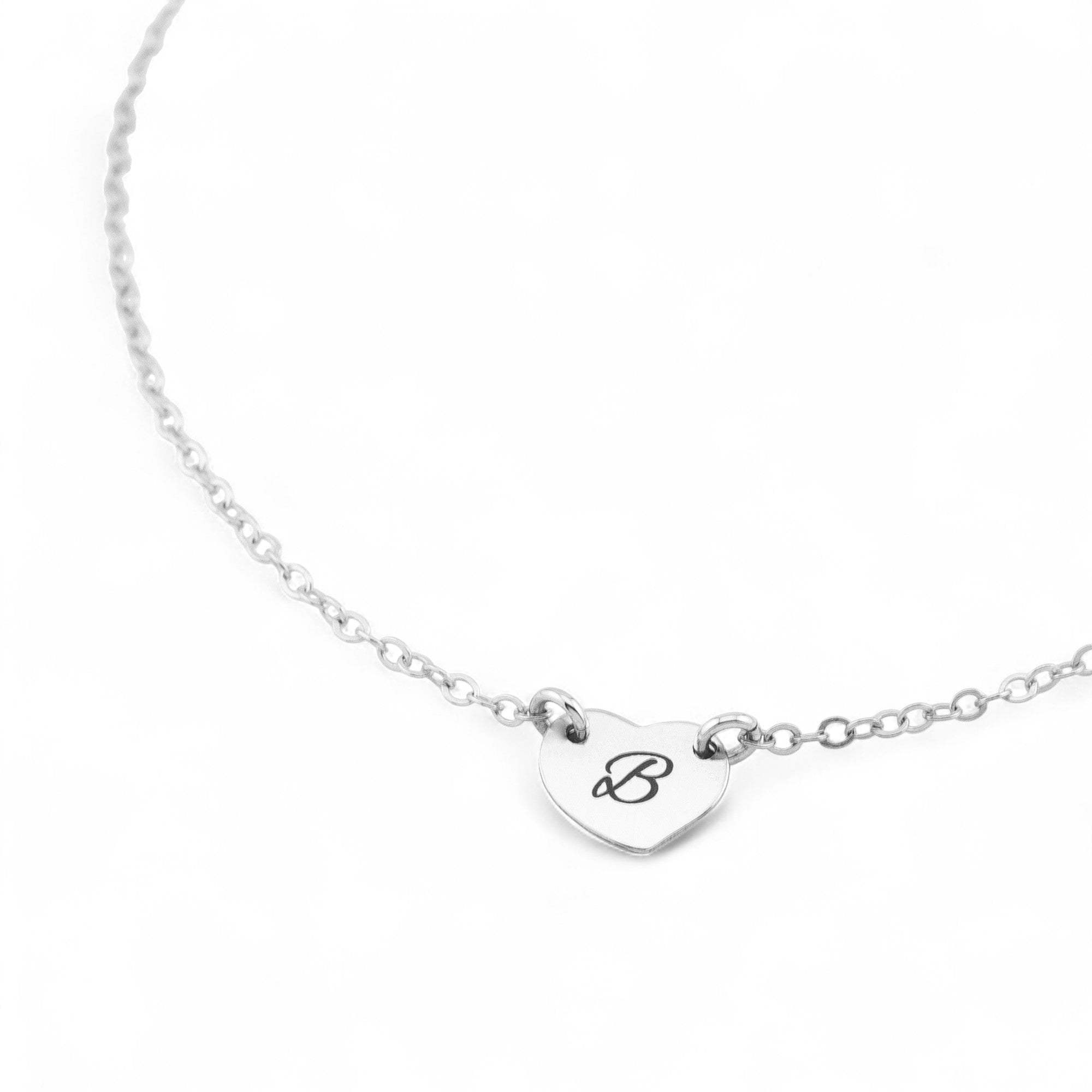 Personalized Initial Heart Charm Bracelet