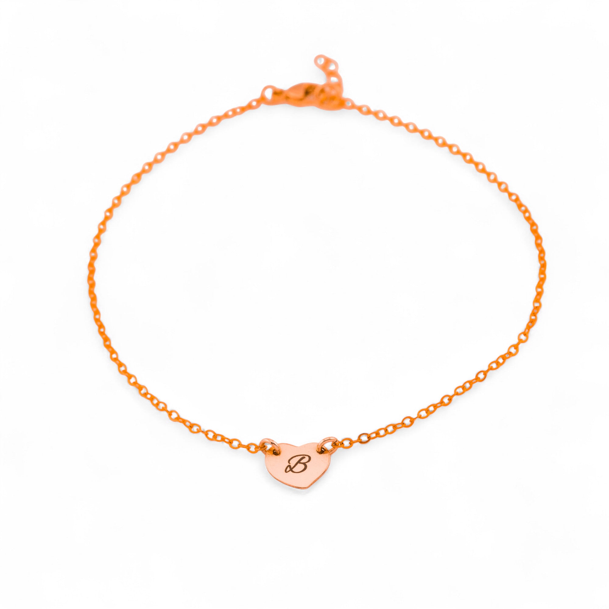 Personalized Initial Heart Charm Bracelet