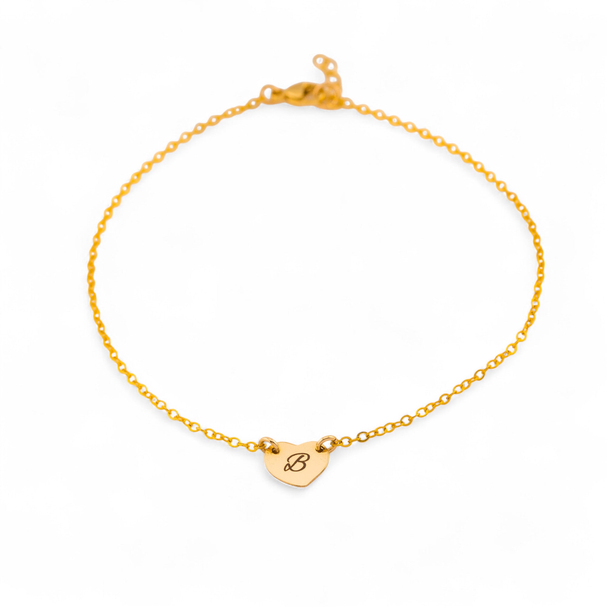 Personalized Initial Heart Charm Bracelet
