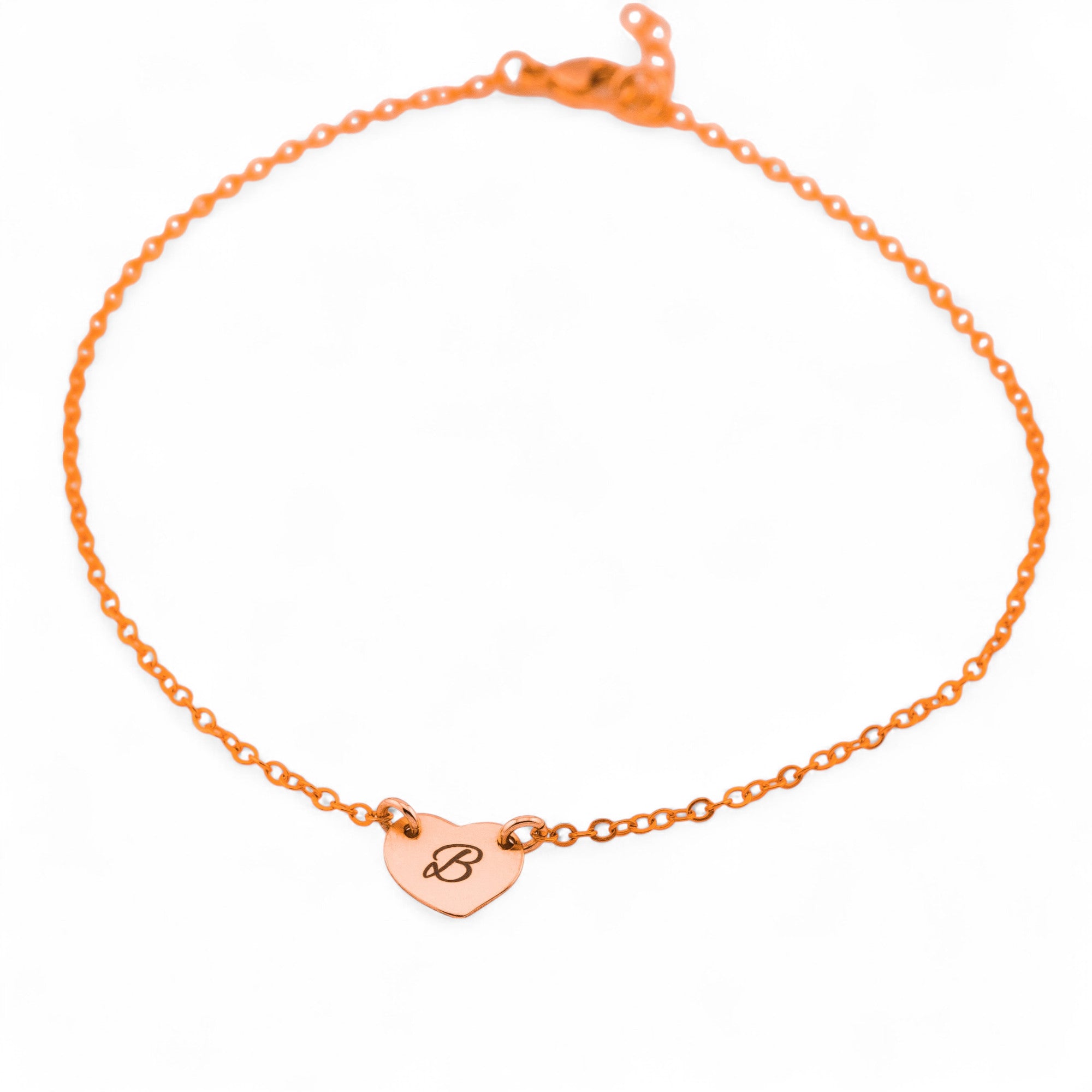 Personalized Initial Heart Charm Bracelet