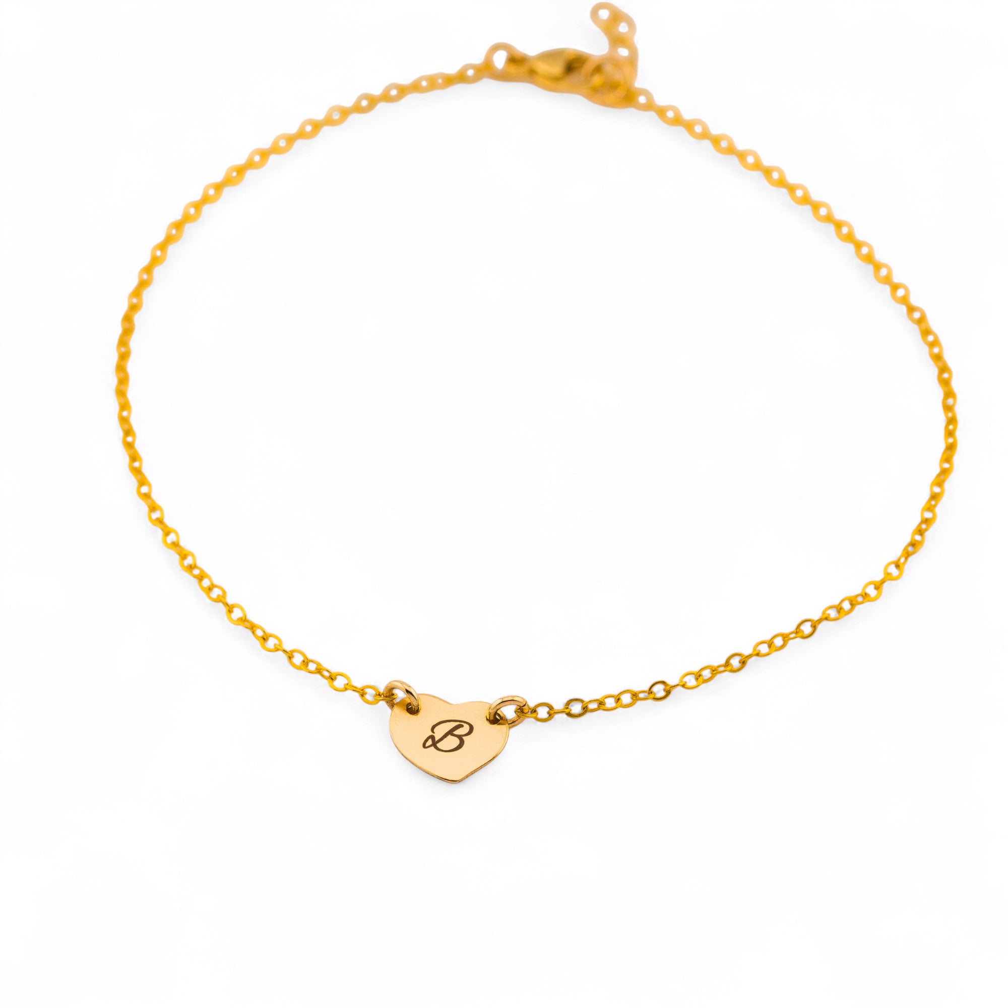 Personalized Initial Heart Charm Bracelet